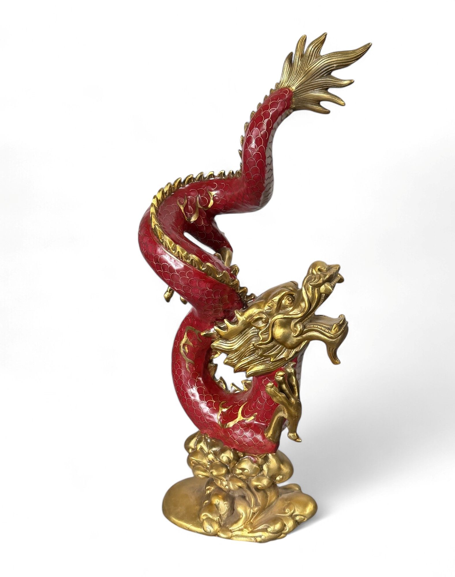 China Drachen Skulptur Bronze Figur Cloisonne 41 cm