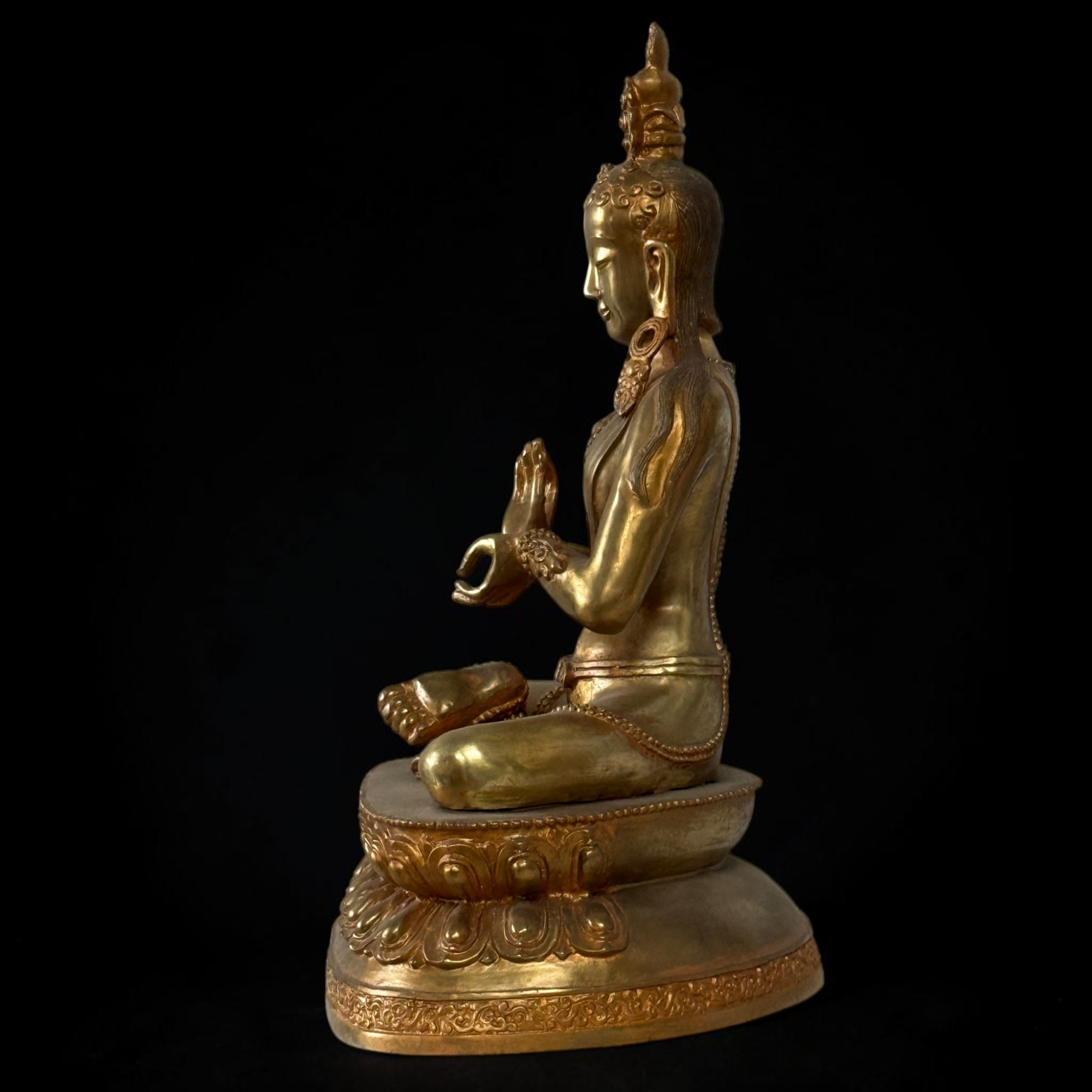Buddha Figur Dharmachakra Mudra Bronze Skulptur 45,5 cm groß