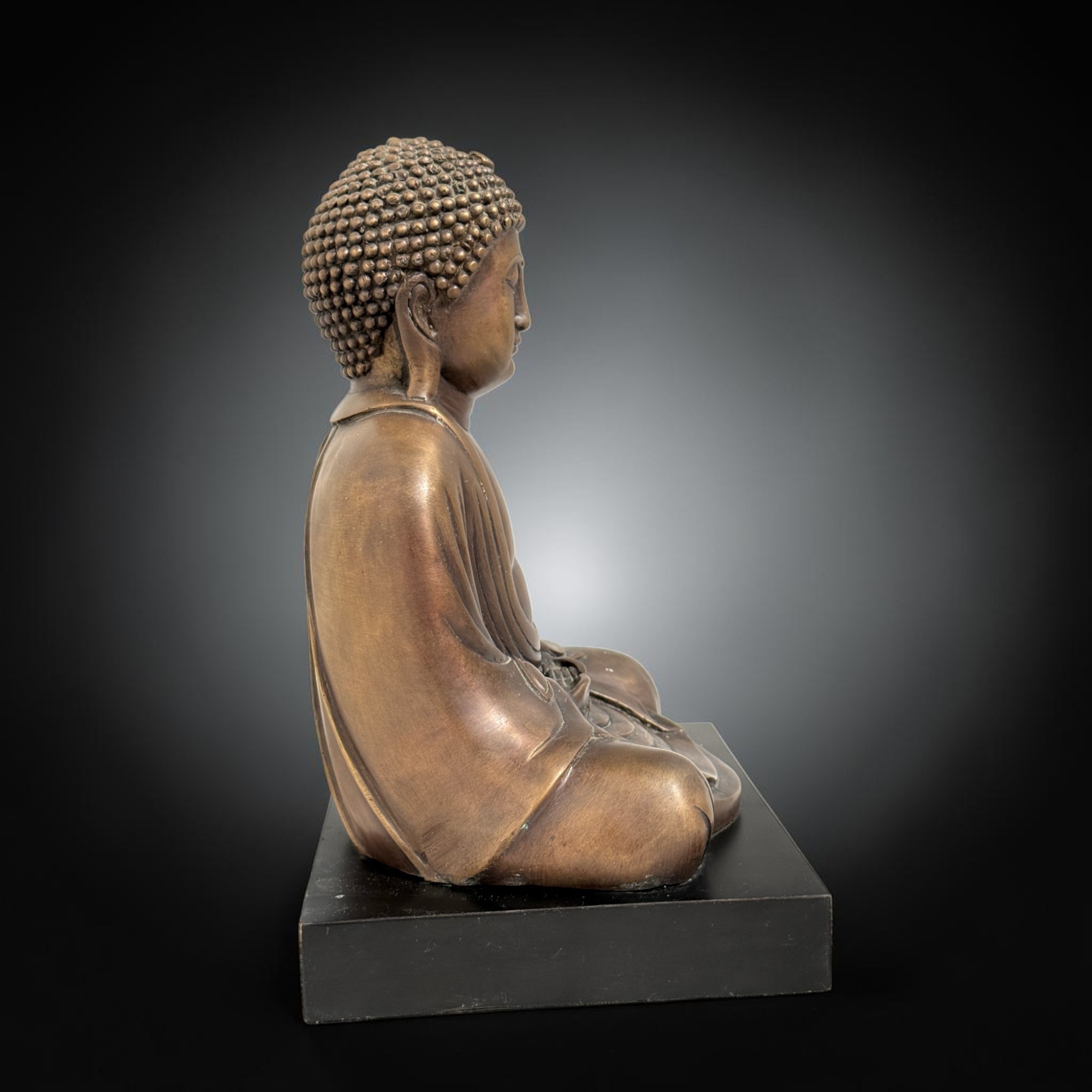 Alte Daibutsu Bronze Buddha Figur Kamakura Amida aus Japan