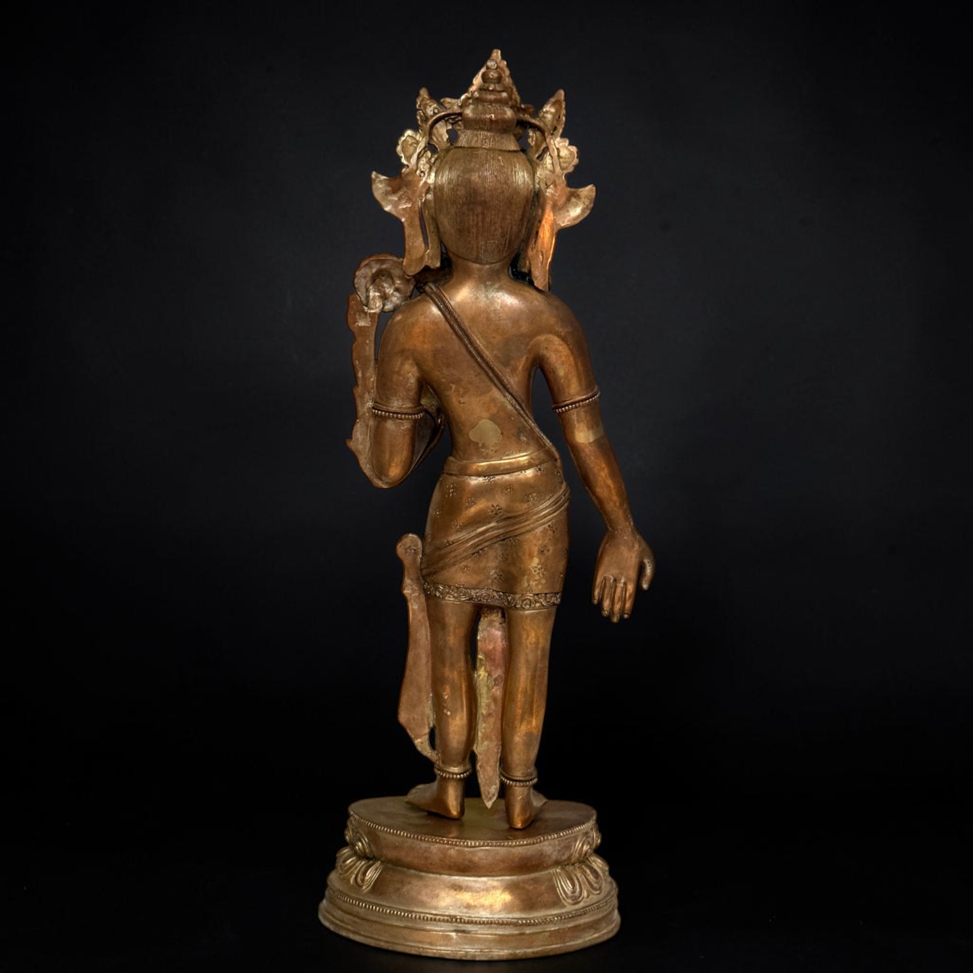 Padmapani Kupfer Bronze Statue Nepal Skulptur 53 cm groß