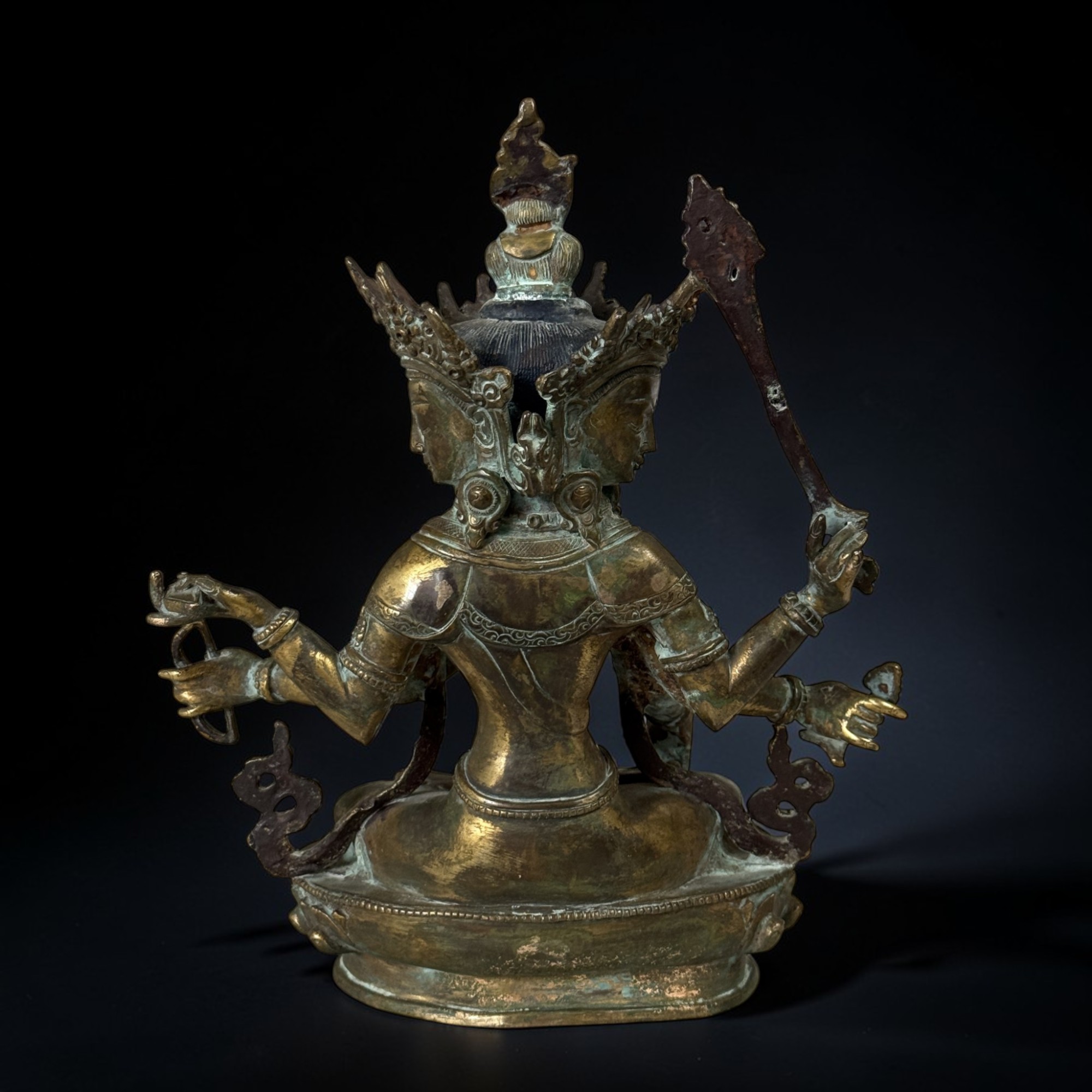 Maha Manjushri Bronze Skulptur – 24 cm – 2,12 kg – Sammlernachlass Wiesbaden