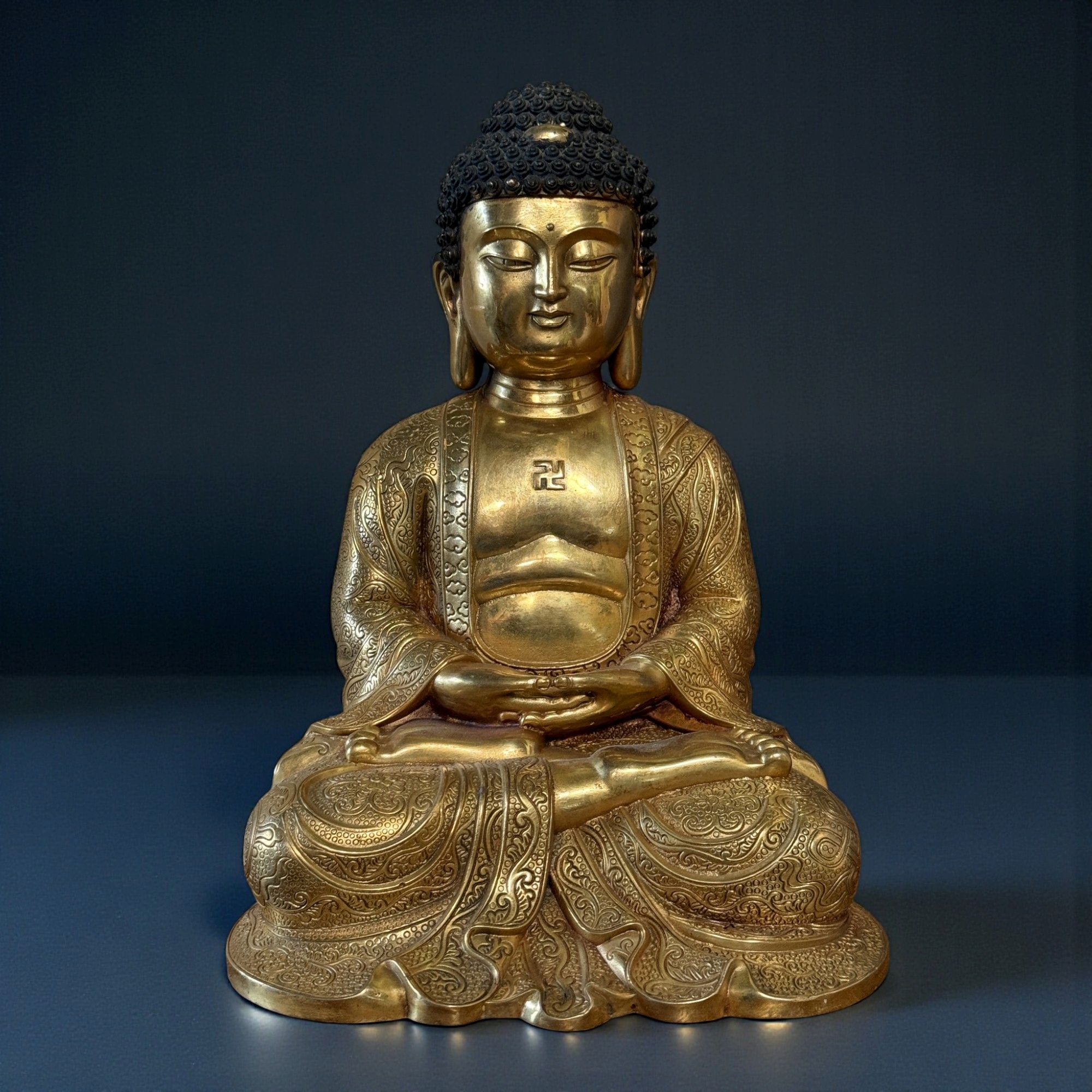 Bronze Buddha Figur - Meditations Geste - 27 cm