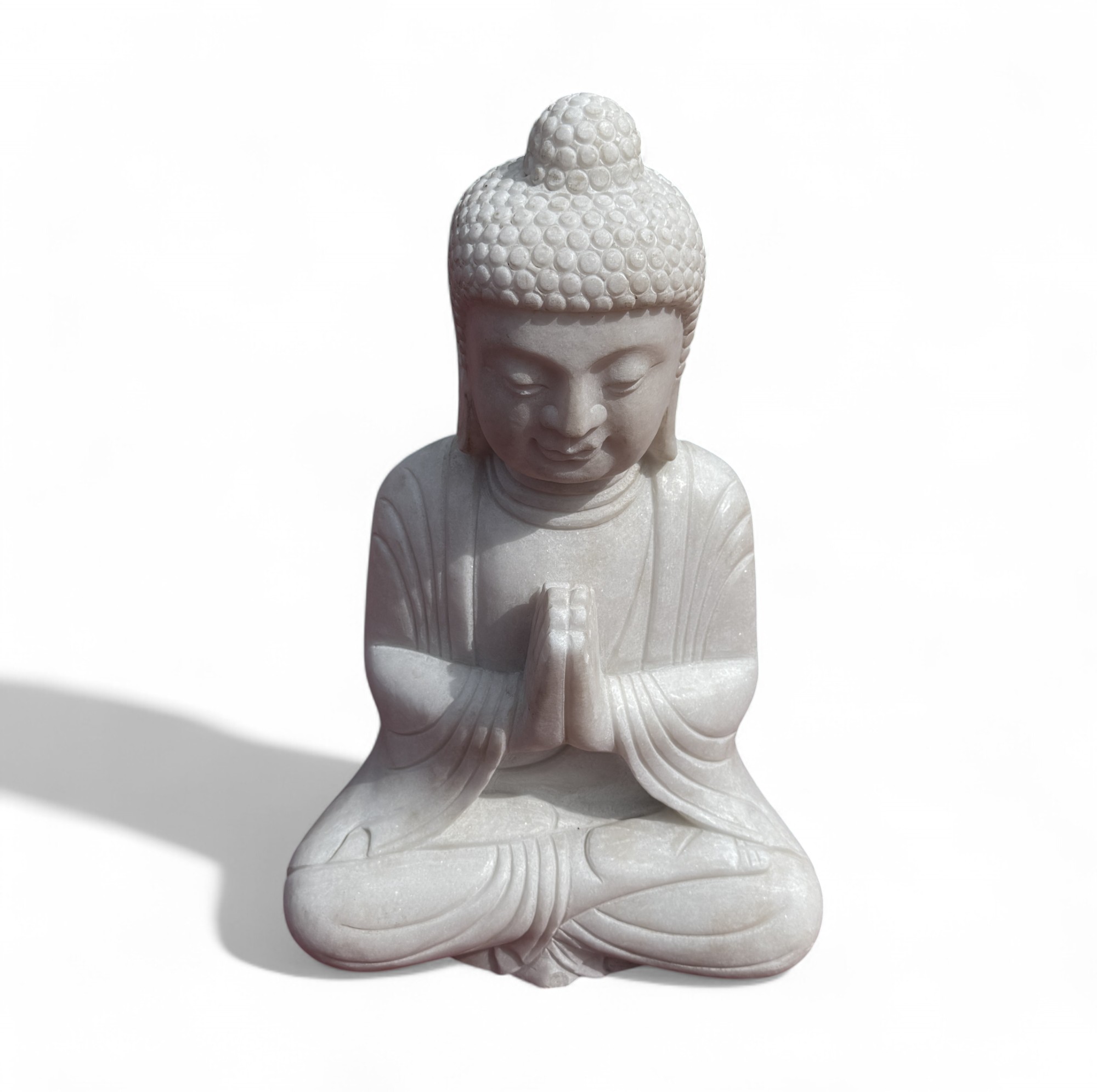 Garten Buddha Statue Marmor Stein Skulptur Namaste Mudra