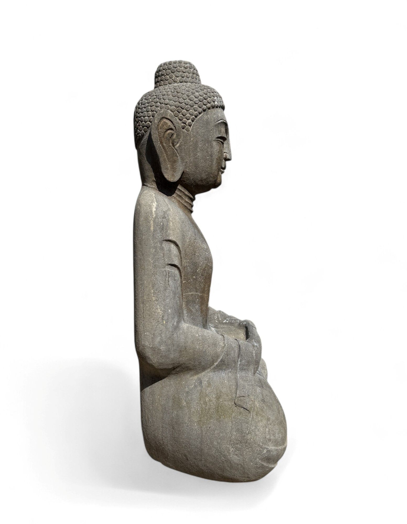 Garten Buddha Statue Naturstein Figur Meditations Geste