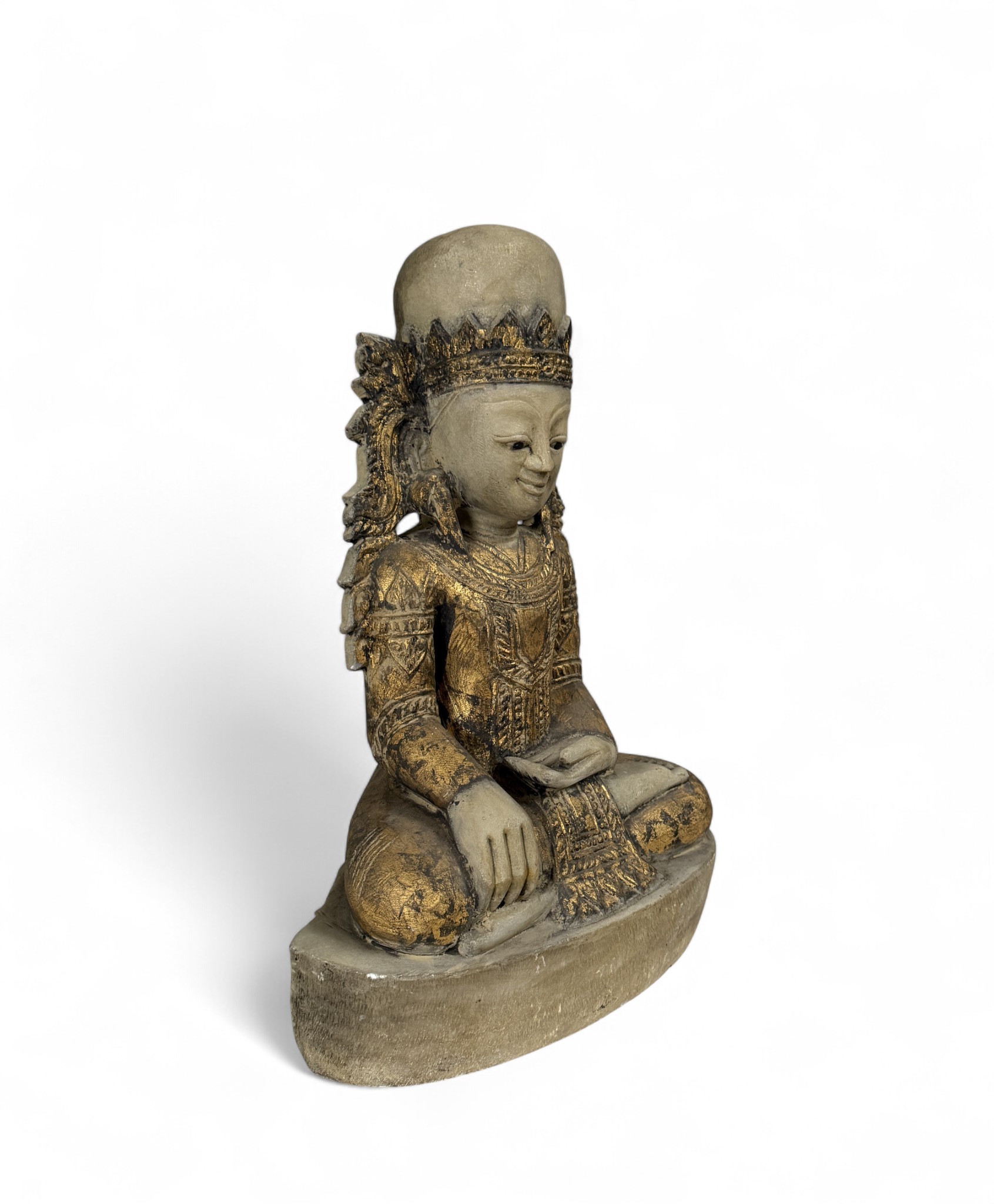 Jambupati Buddha gekrönt aus Marmor Stein Burma