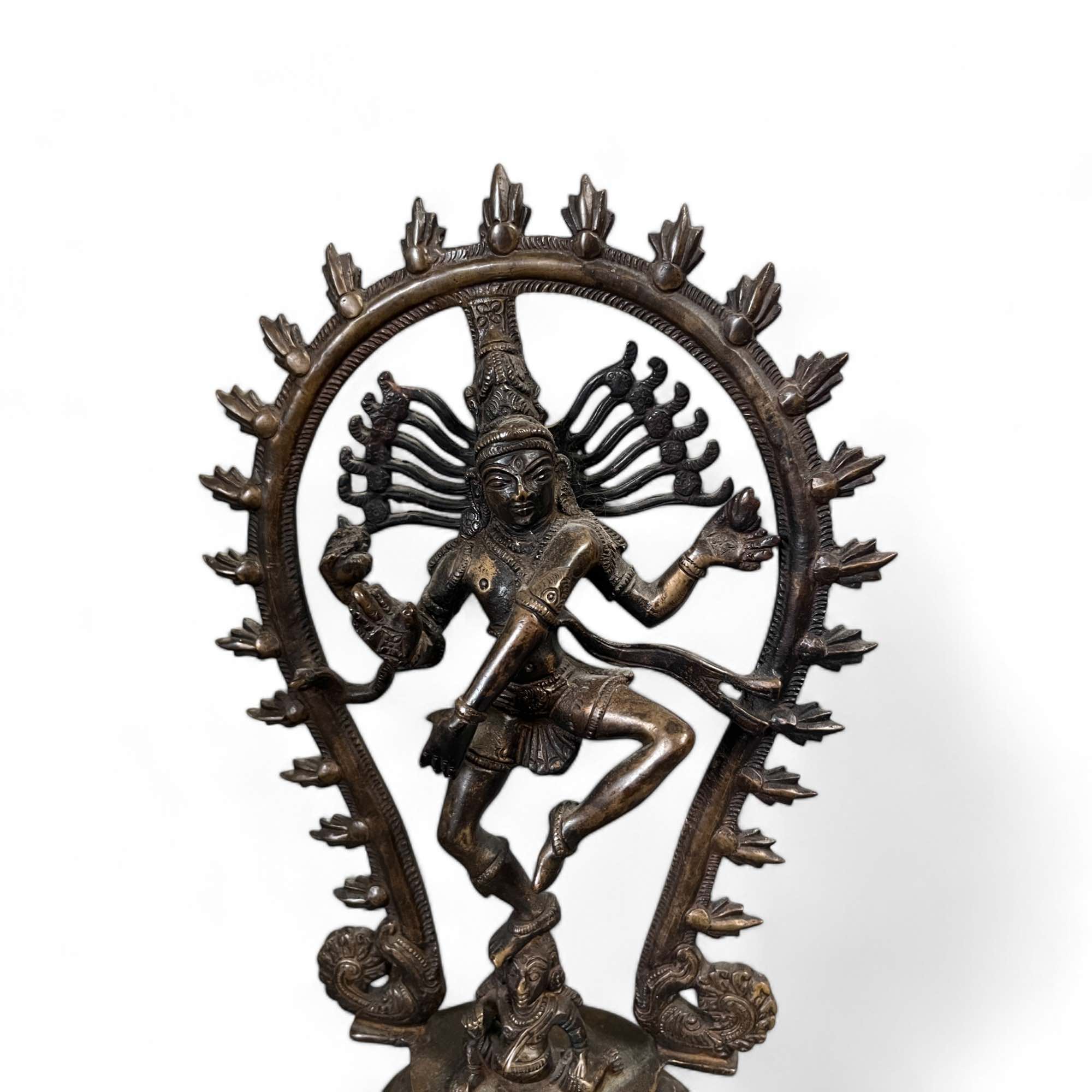 Dancing Shiva Figur Bronze Indien Skulptur -alt