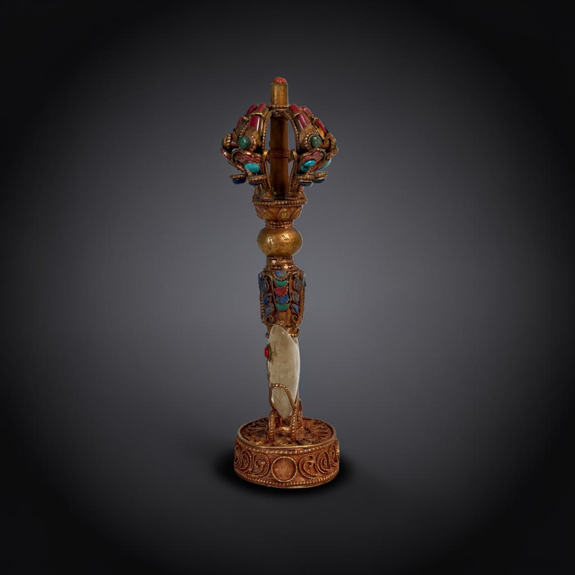 Tibetische Kartika mit Bergkristall Klinge und Vajra Griff 25,5cm