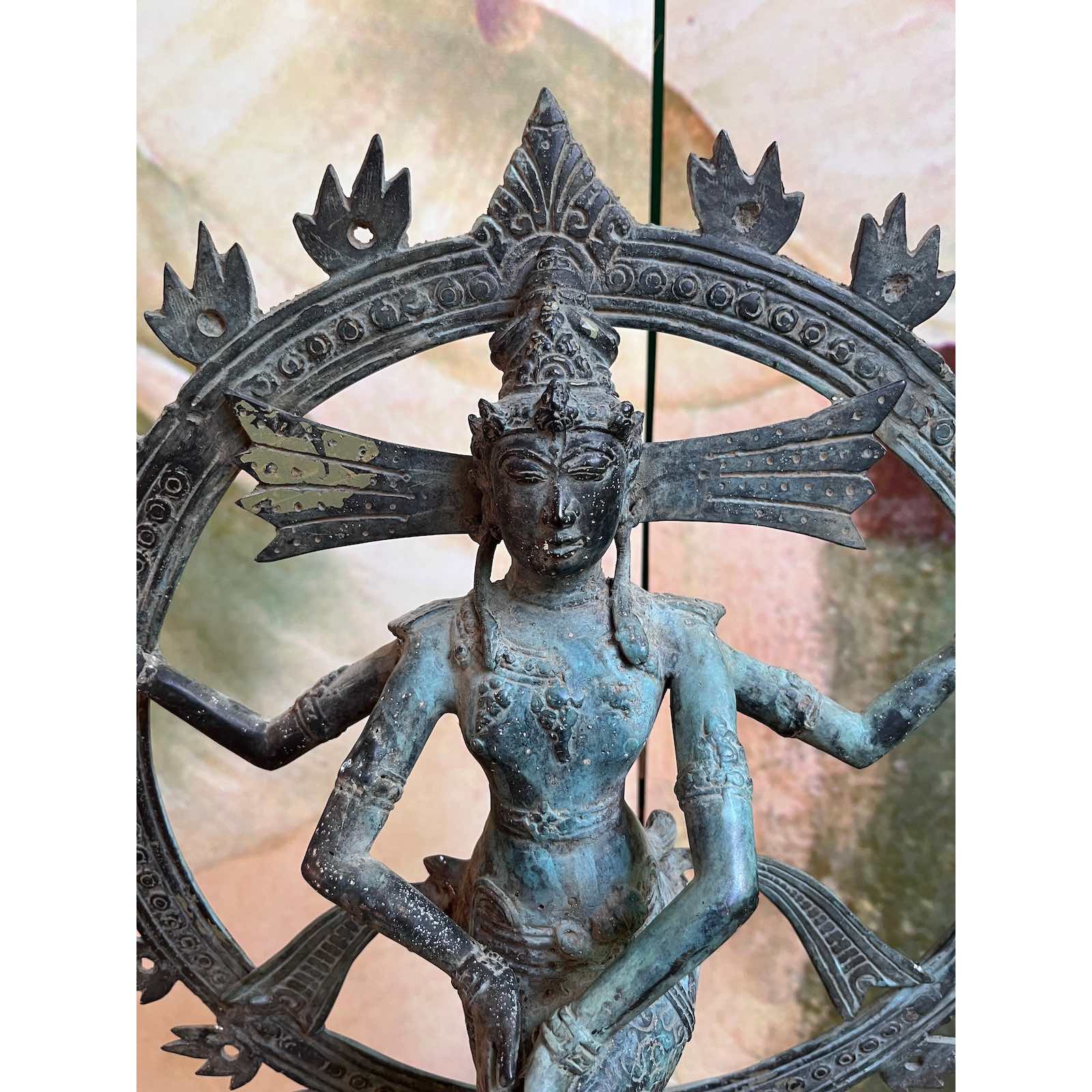 Dancing Shiva Figur Bronze Indonesien Skulptur -alt