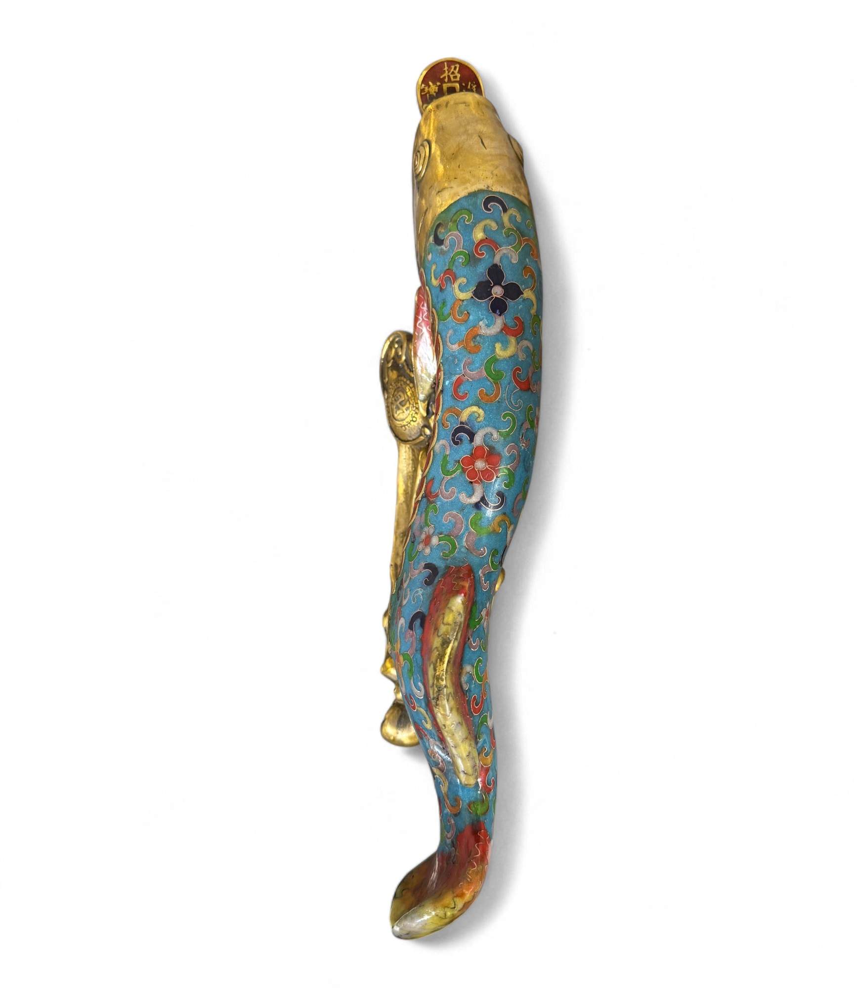 Koifisch Bronze Skulptur Cloisonne Figur Reichtumssymbol