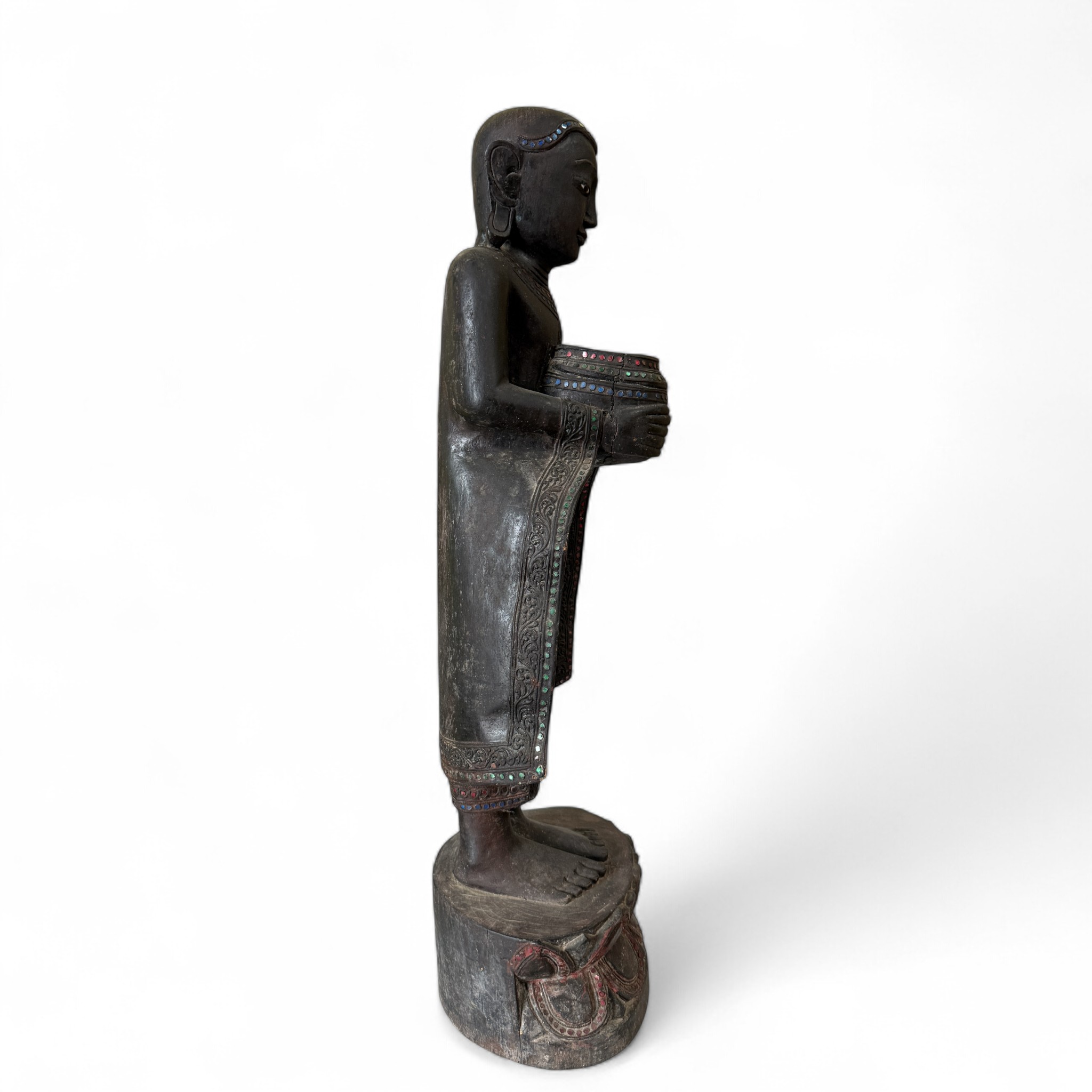 Burmesischer Bettelmönch aus Teak Holz Burmesischer Bettelmönch aus Teak Holz