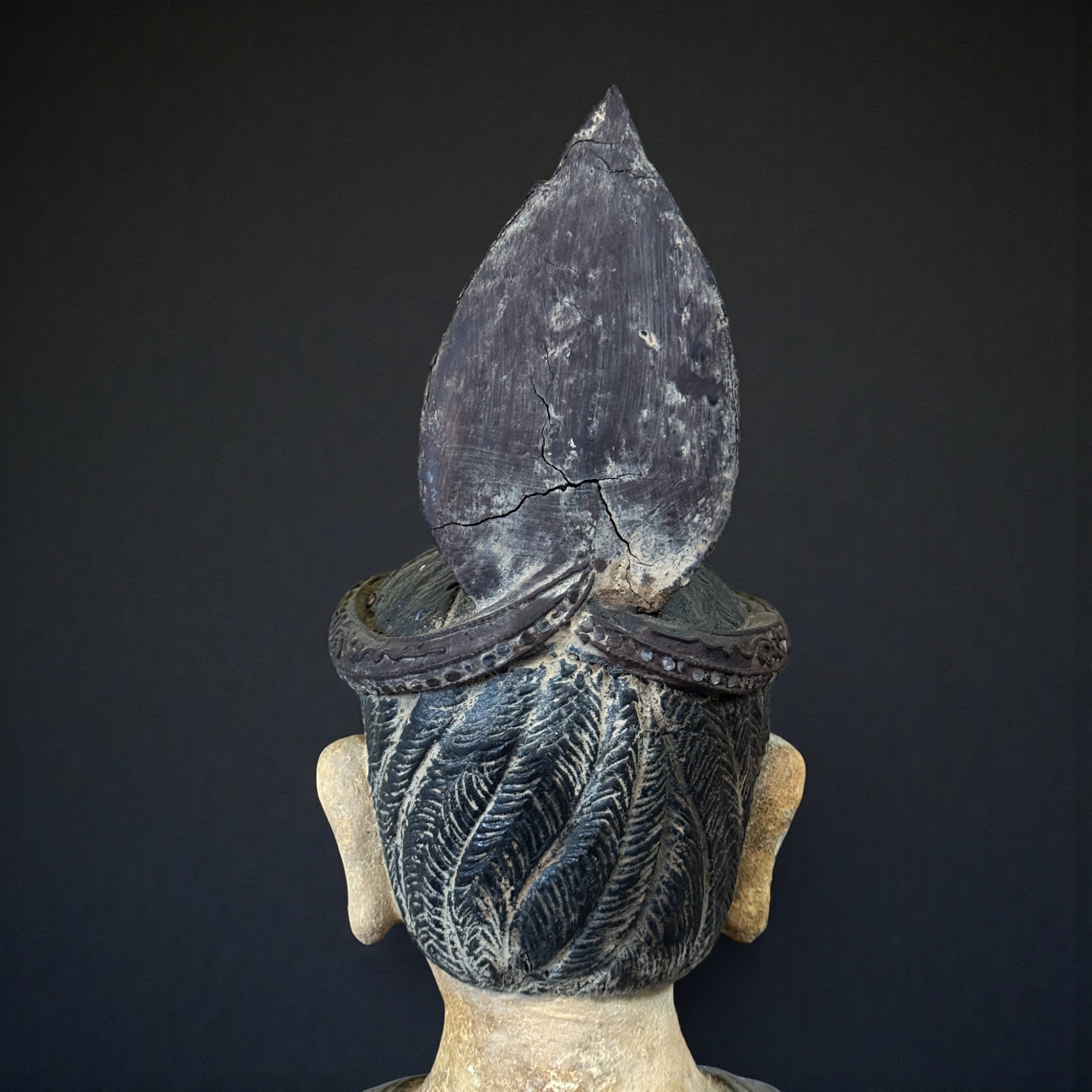 Tempeldiener Skulptur birmanisches Sammlerstück - 86 cm