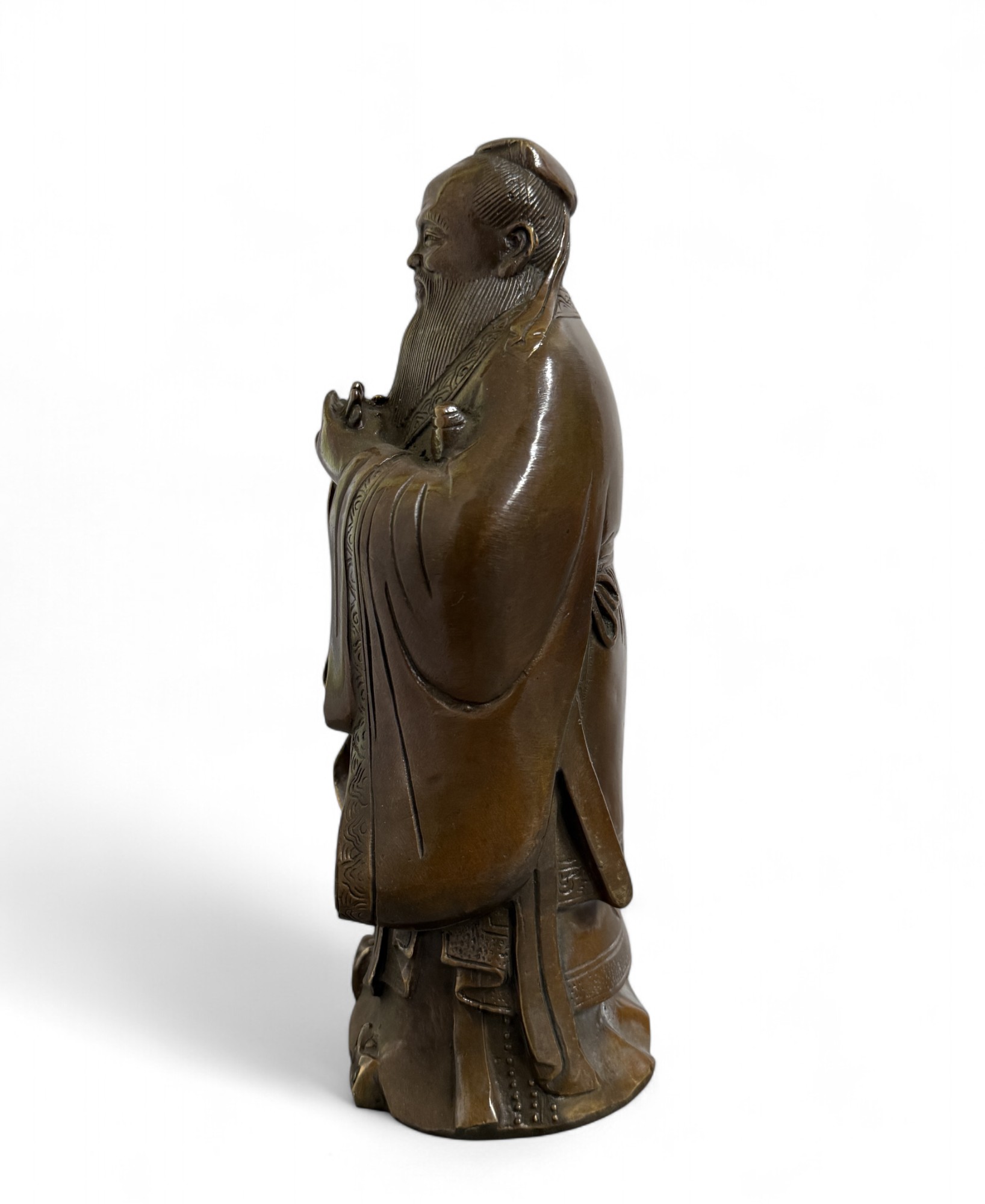 Konfuzius Skulptur aus China - Bronze Figur 26 cm groß