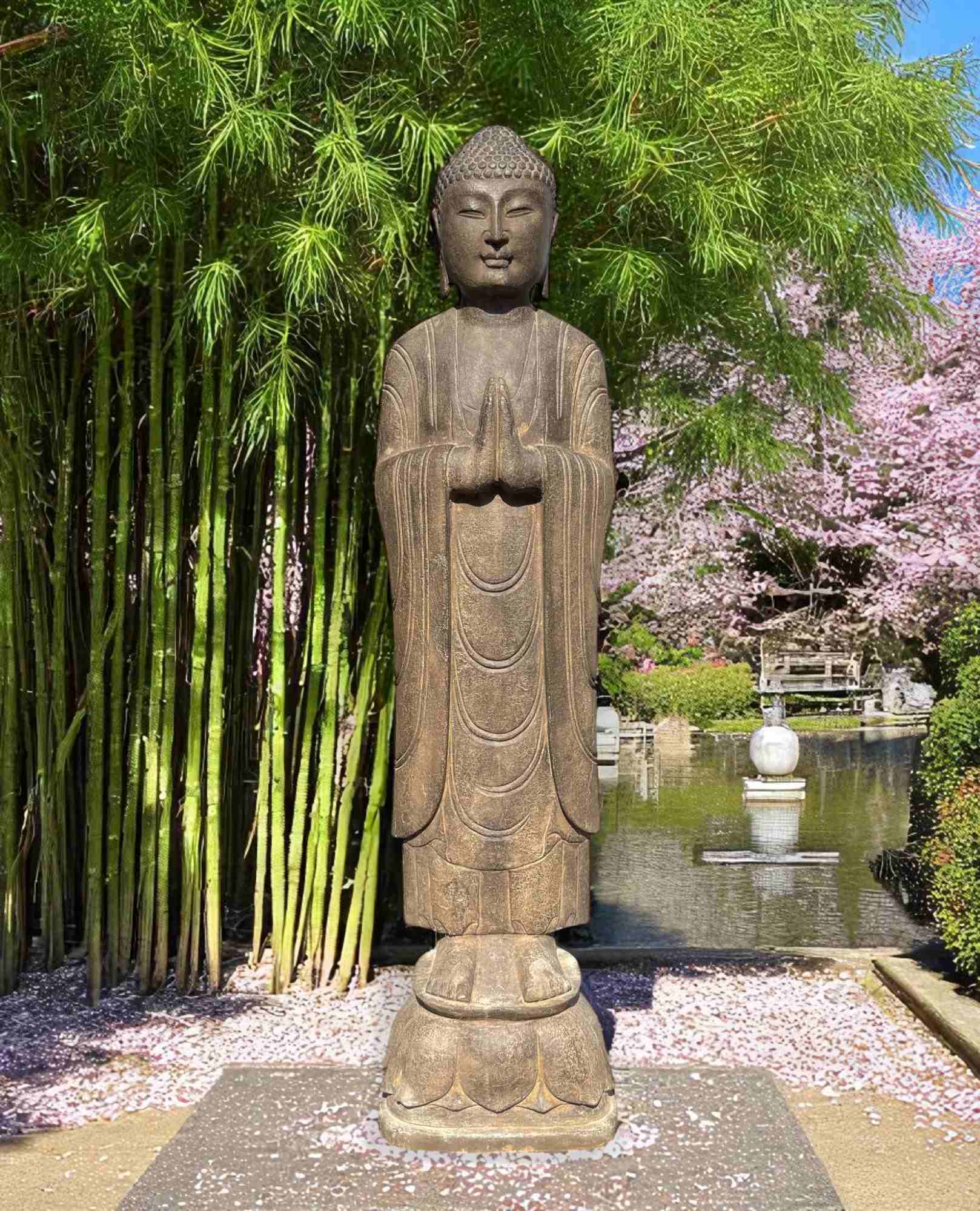 Garten Buddha Statue Namaste Mudra Skulptur Tibet/China 121cm