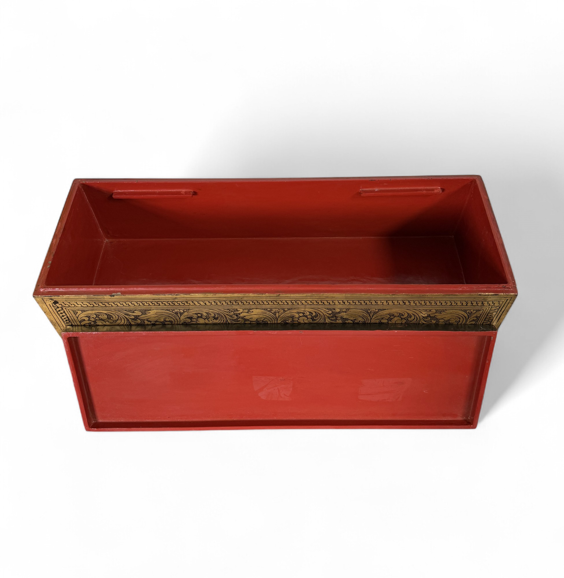 Burmesische Mönchstruhe aus Holz mit Lackmalerei – ca. 80–100 Jahre alt