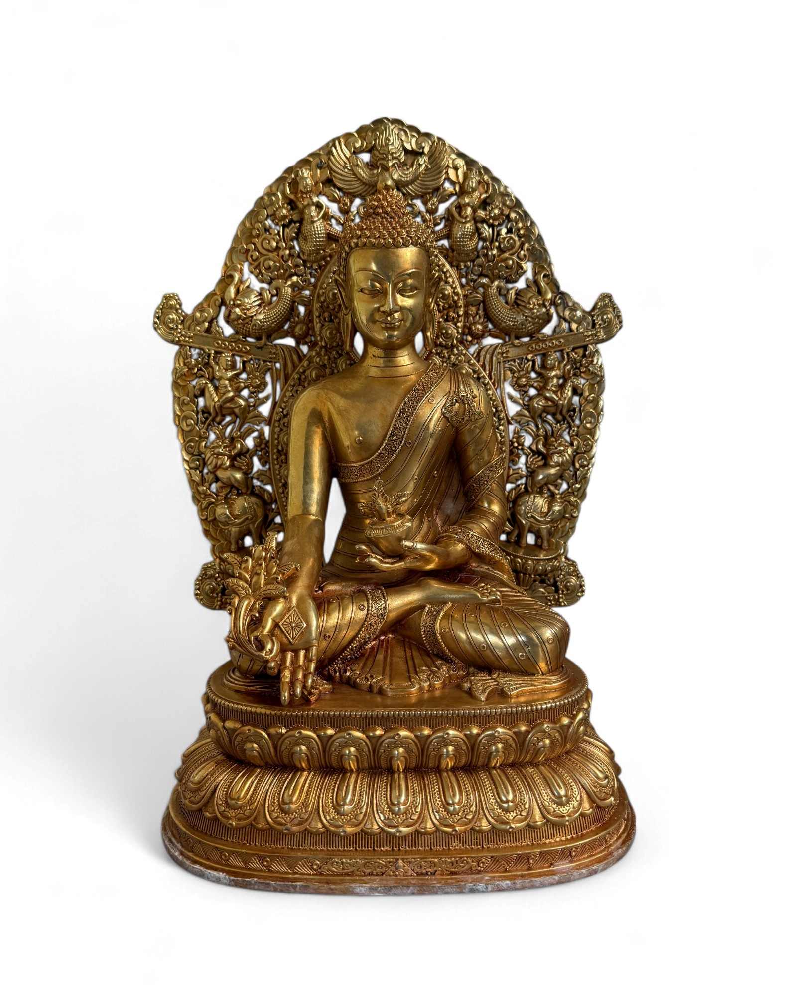 Medizin Buddha Figur Bronze Tibet China - 35 cm groß