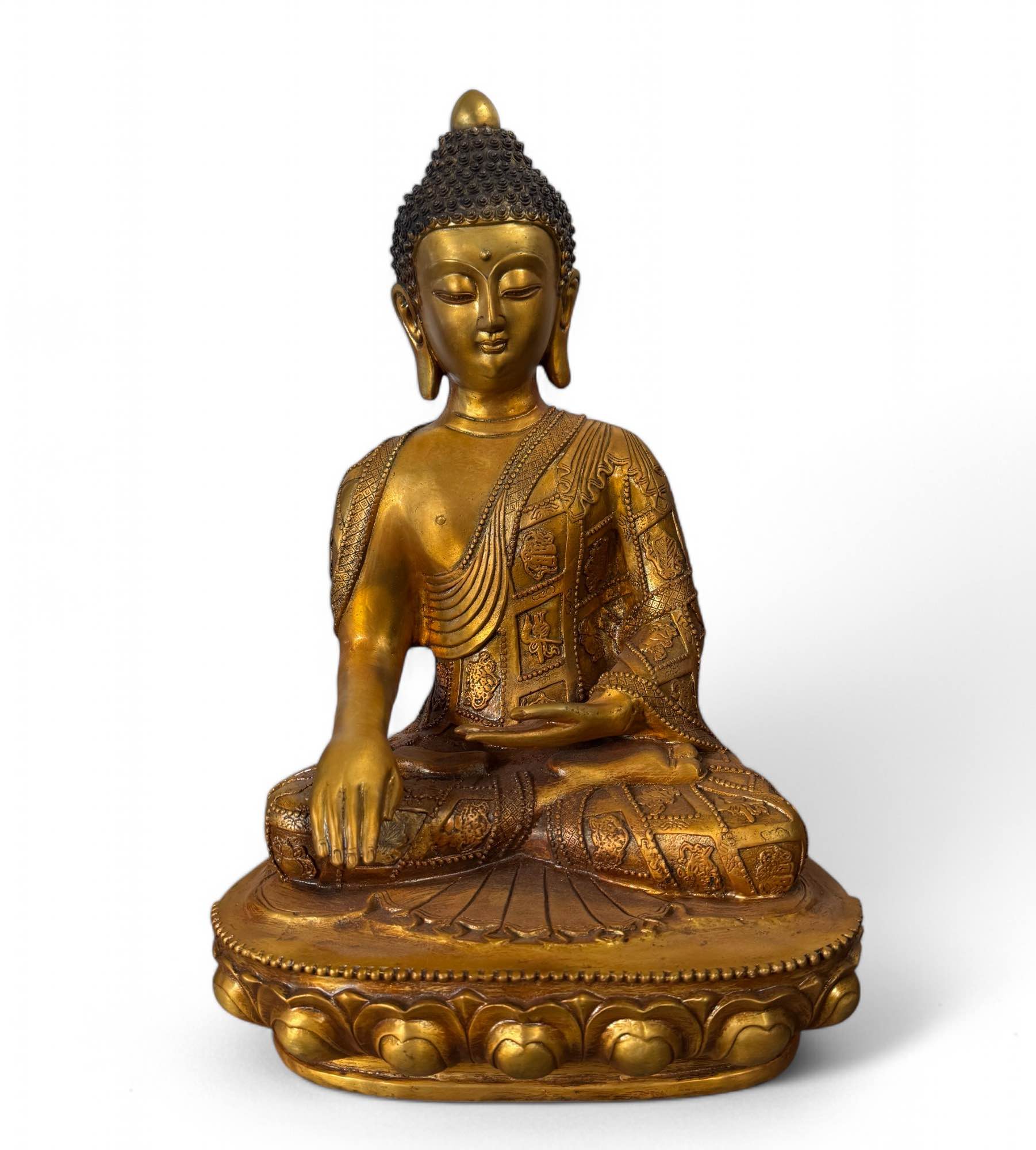 Buddha Figur Bronze 8 buddhistische Glückssymbole 43 cm Buddha Figur Bronze 8 buddhistische Glückssymbole 43 cm