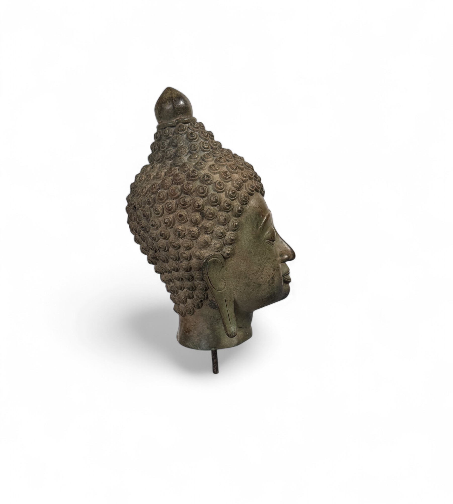 Alter Bronze Buddha Kopf aus Thailand – 1970er Jahre
