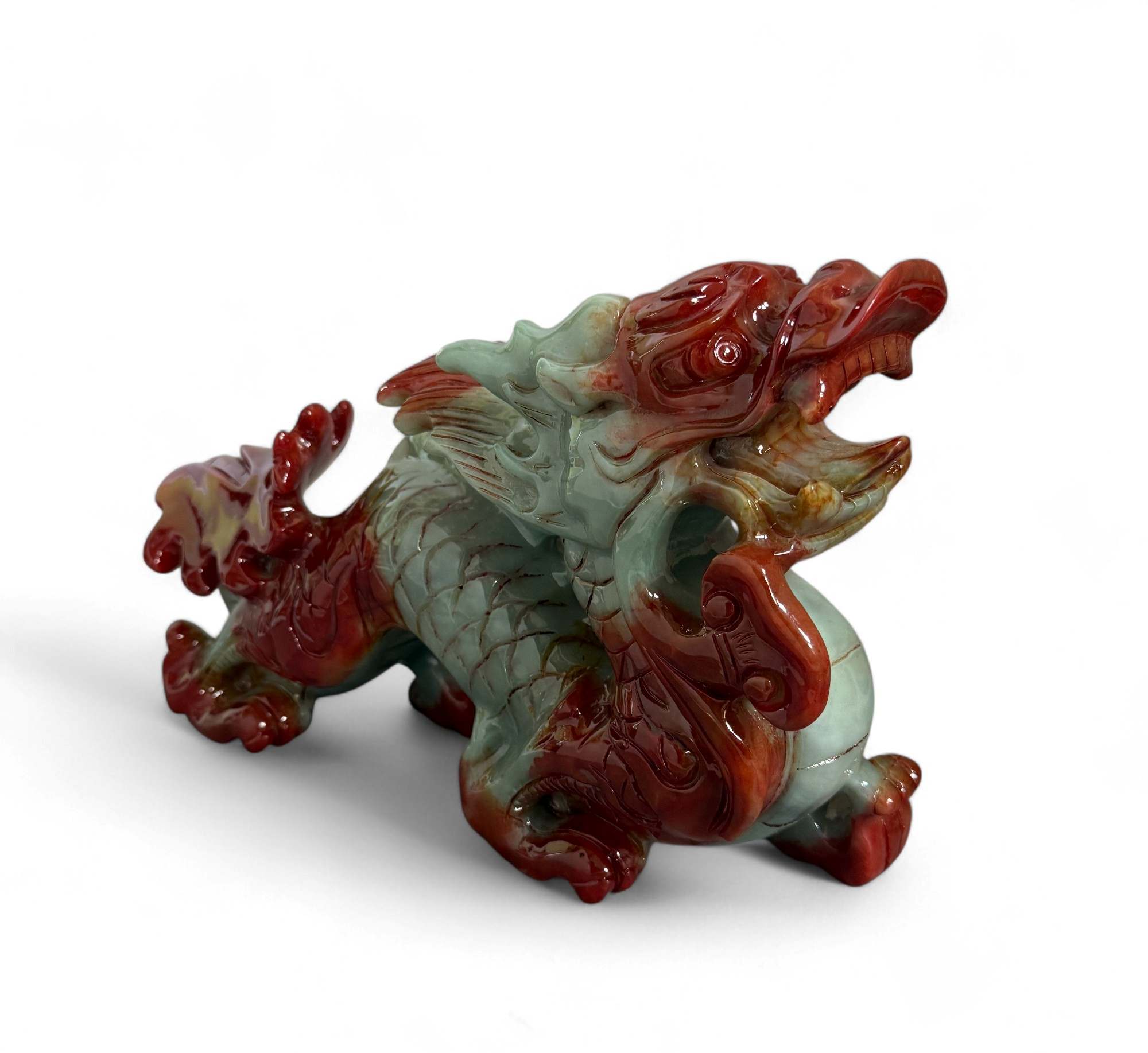 China Drache Xiujan Jade Figur - Fengshui Skulptur