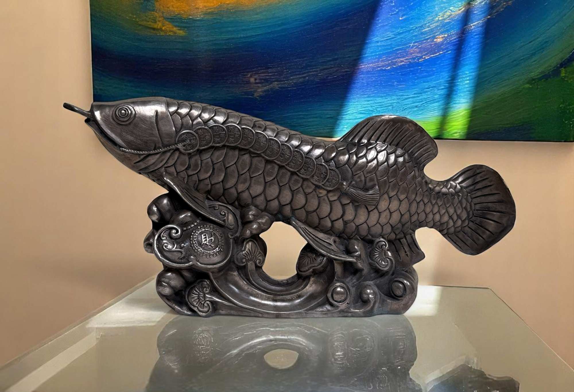 Koifisch Bronze Skulptur Reichtumssymbol China