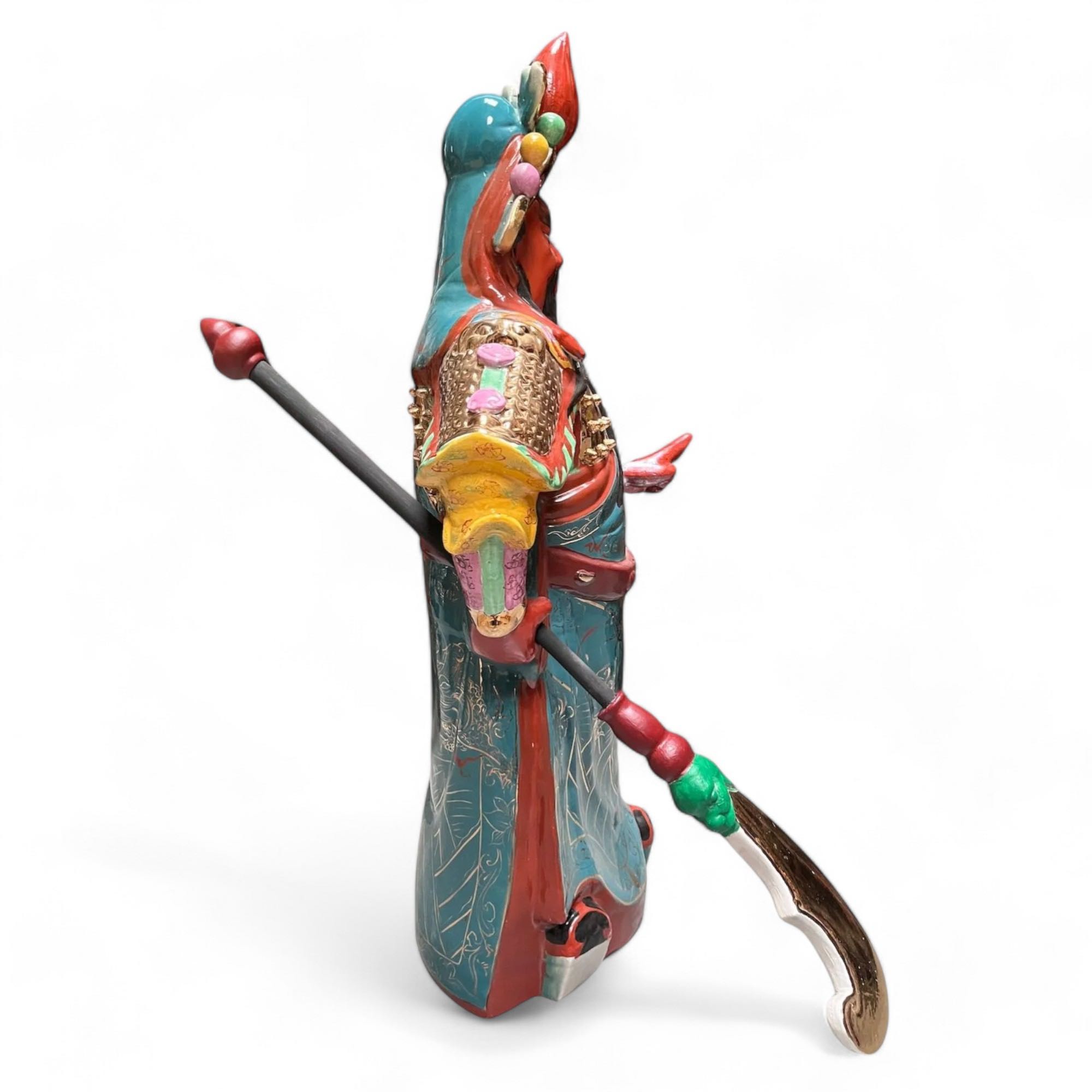 Guan Yu Krieger Statue China Porzellan - 99cm groß
