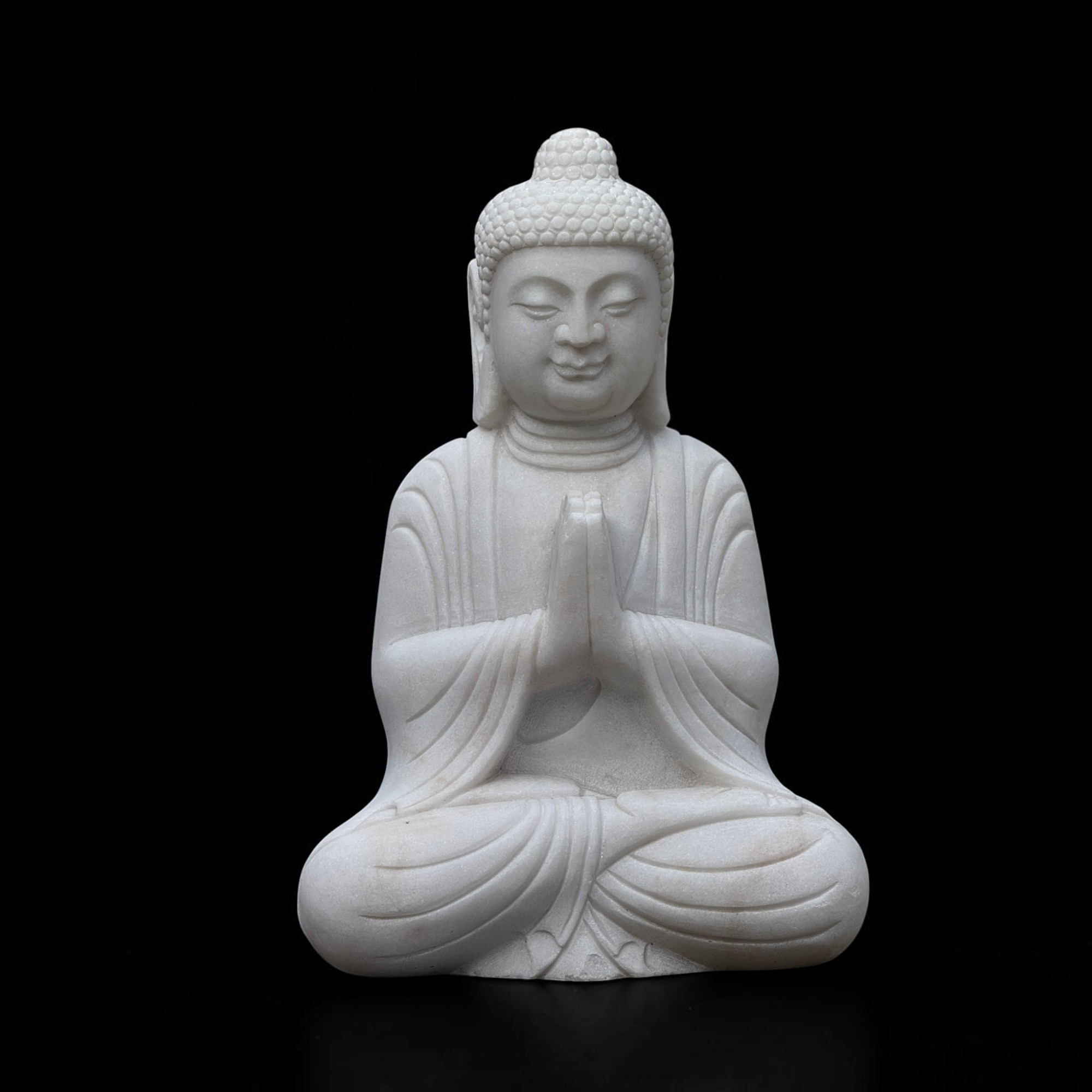 Garten Buddha Statue Marmor Stein Anjali Mudra