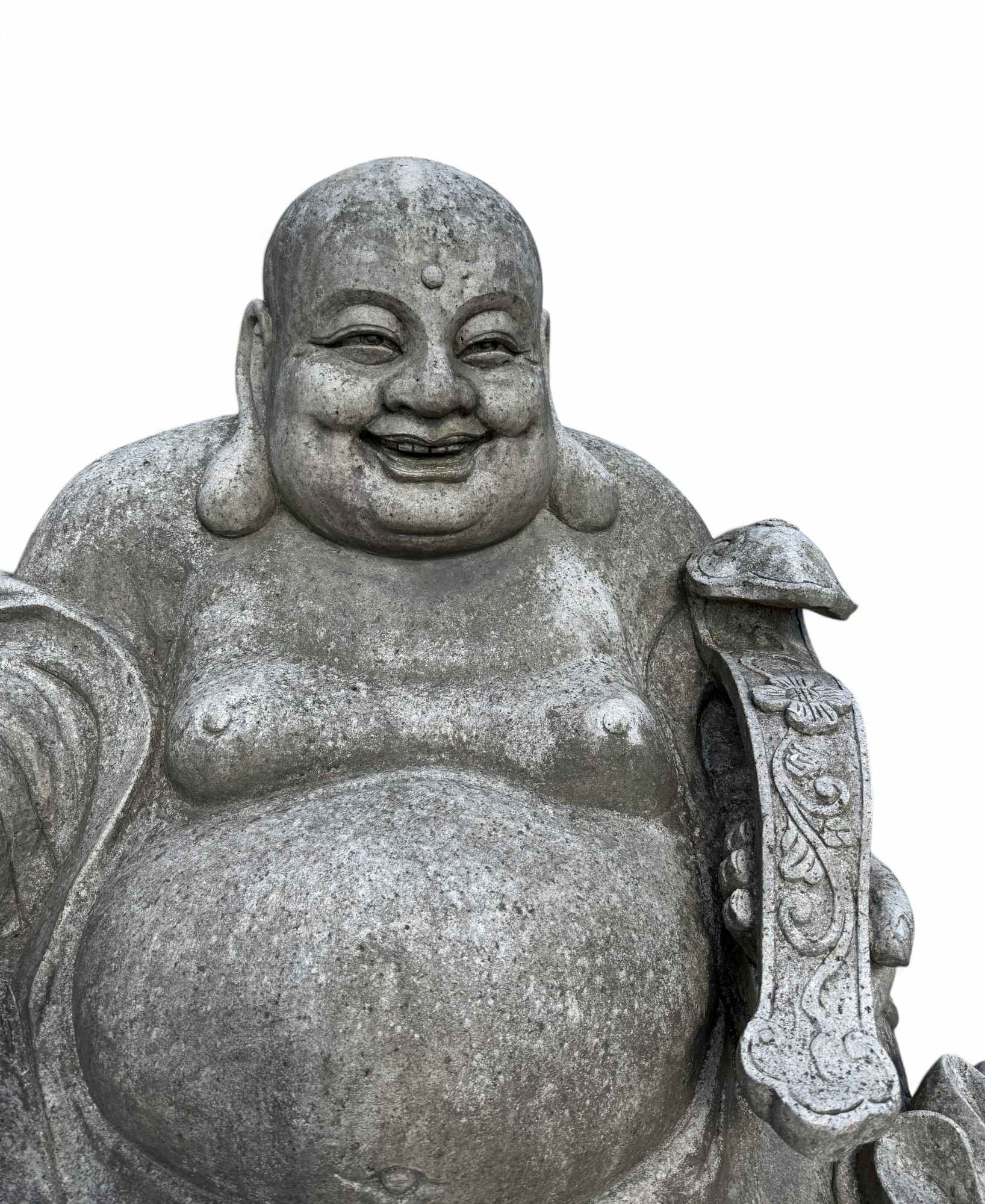 Großer Budai 150 cm aus Granit – Lachender Buddha aus China