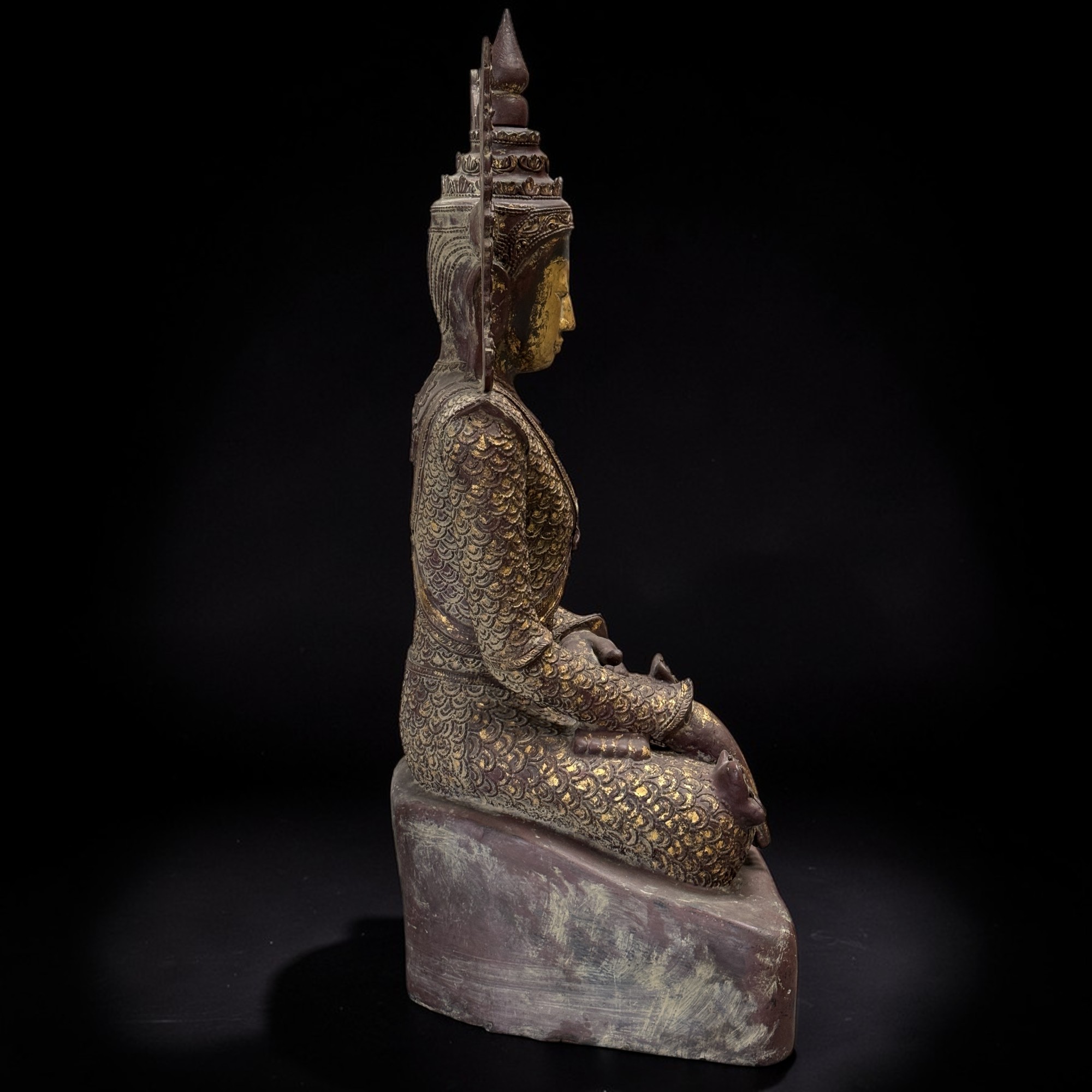Burma Buddha Statue aus Lacquerware - 102 cm groß