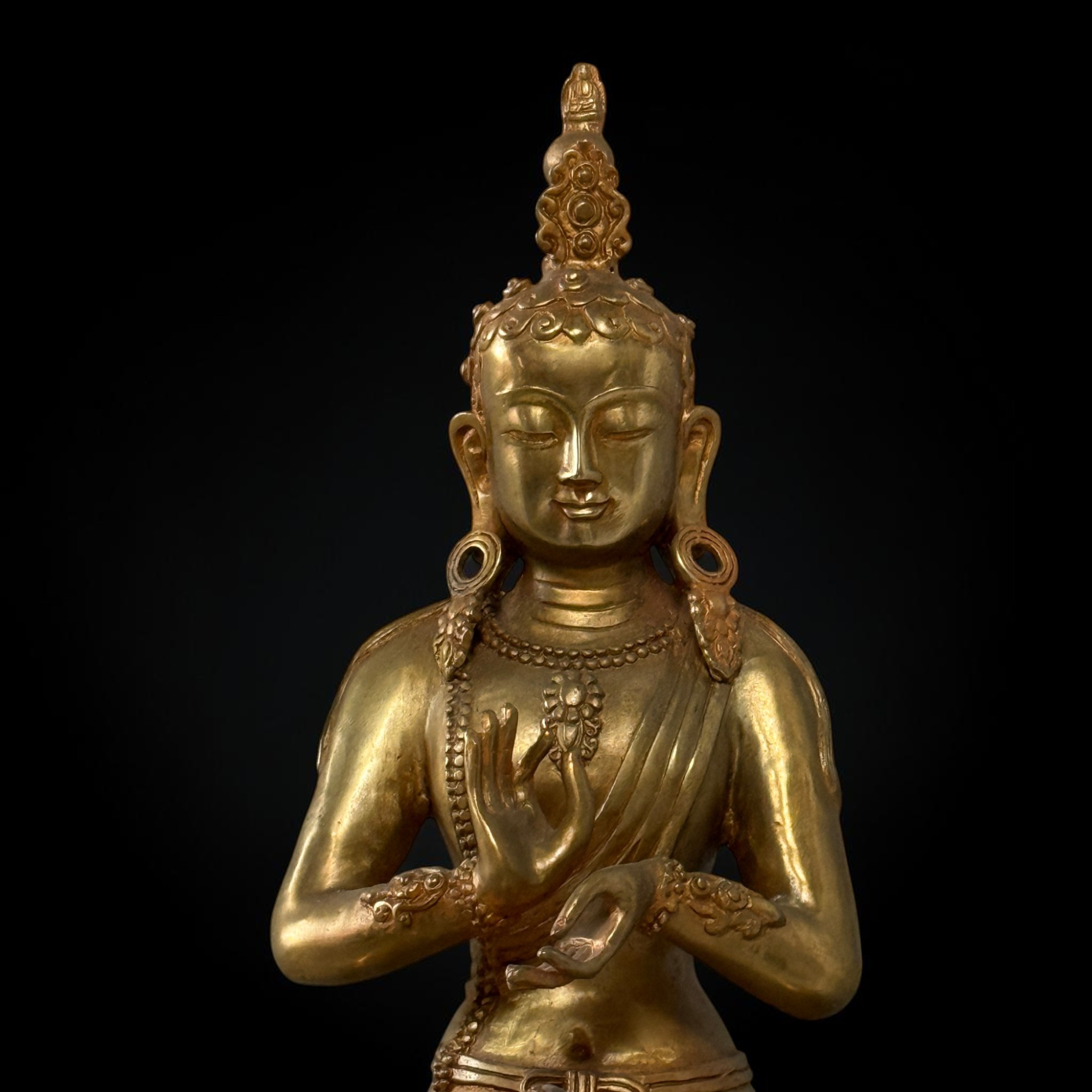 Buddha Figur Dharmachakra Mudra Bronze Skulptur 45,5 cm groß