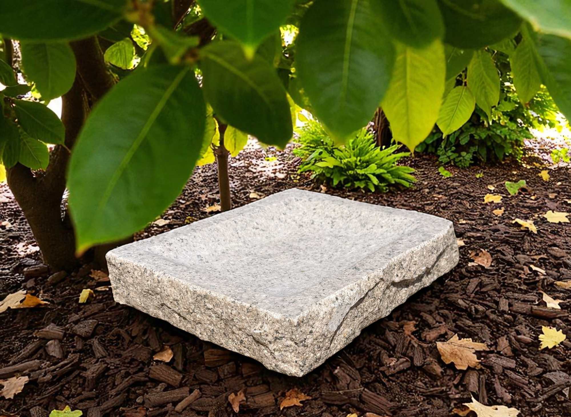 Garten Wasser Tränke für Igel aus Granitstein