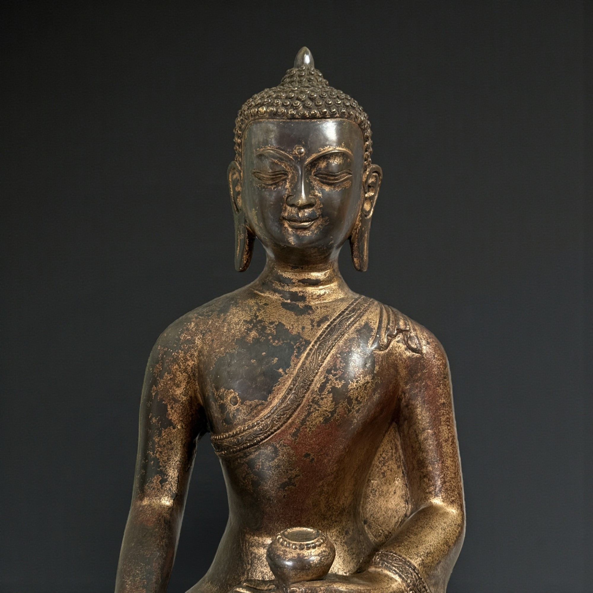 Siddharta Gautama Bronze Buddha Figur 39 cm groß