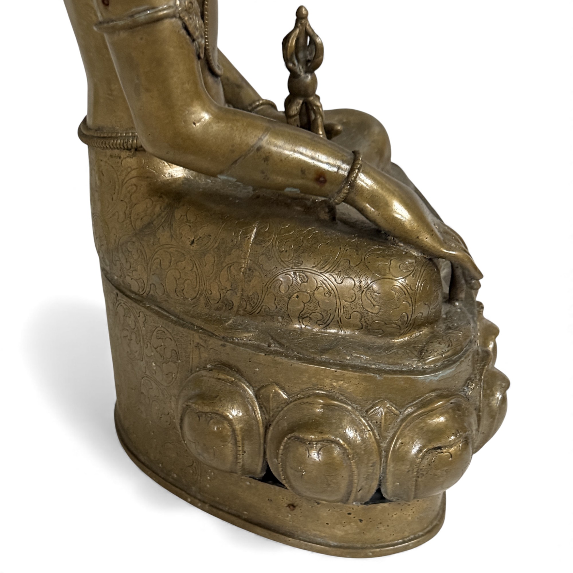 Tibet Buddha Skulptur aus Bronze mit Dorje