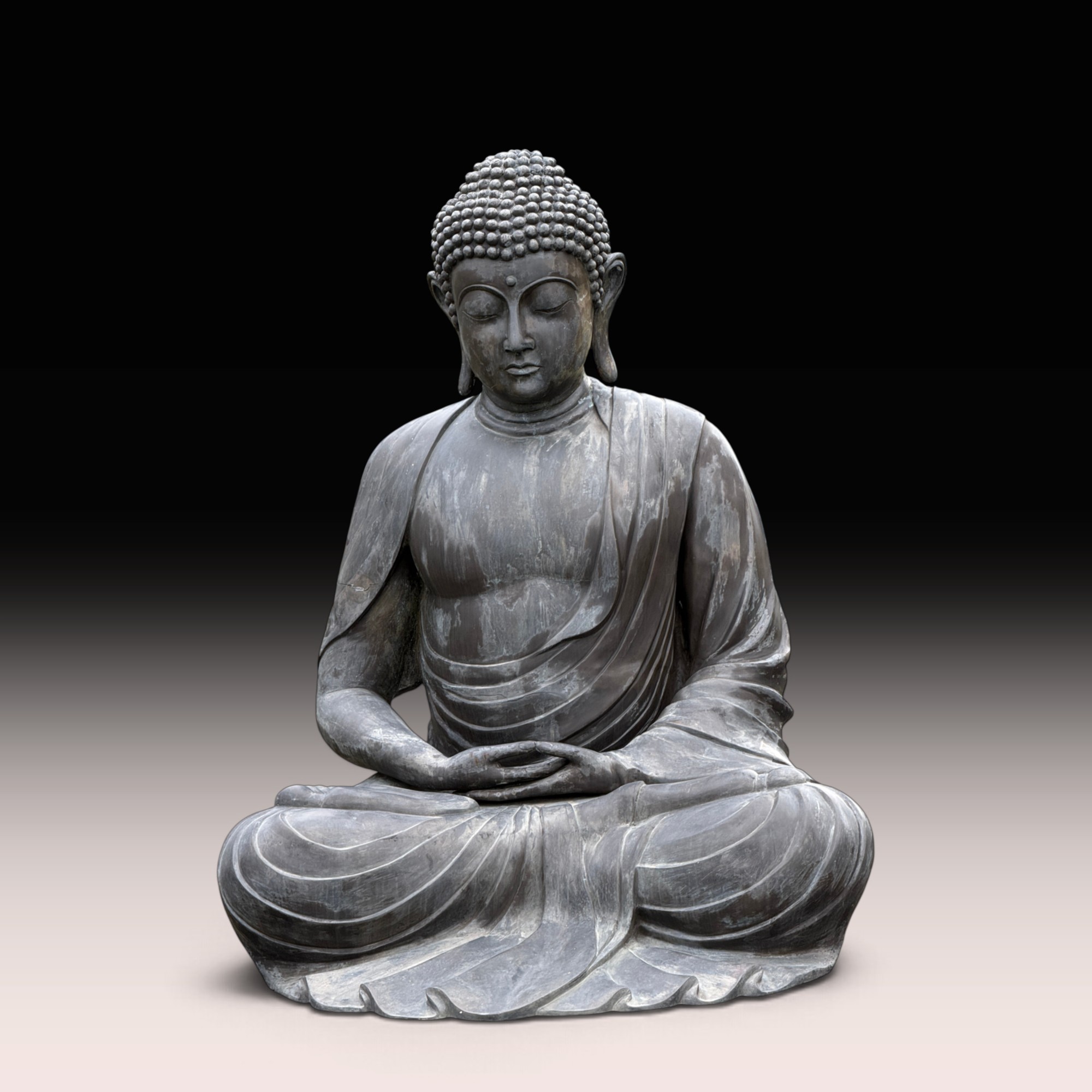 Großer Daibutsu Bronze Buddha Statue - 220 cm