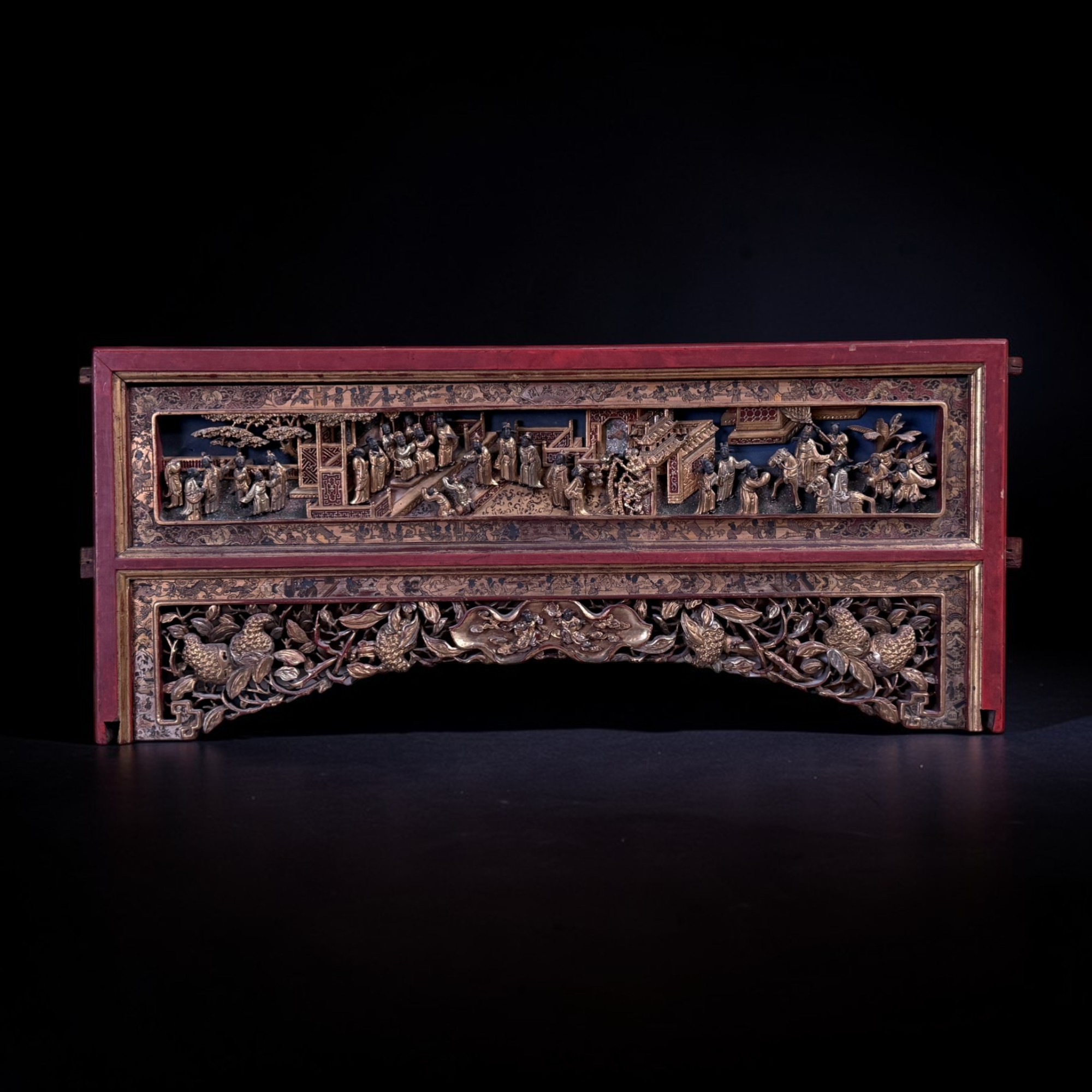 Monumentales Holz Relief - chinesische Schnitzerei aus Nachlass