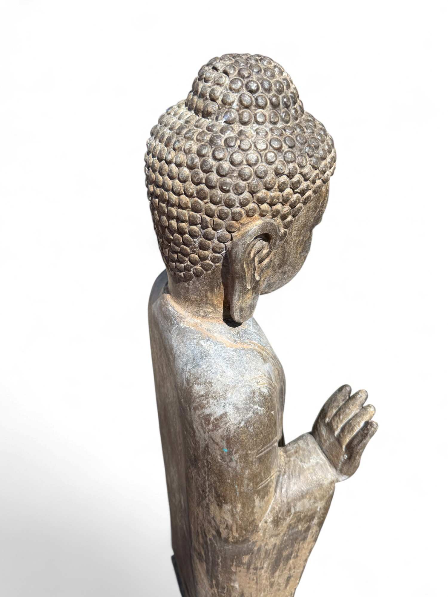 Garten Buddha Statue stehende Skulptur Schutz Geste 120 cm groß