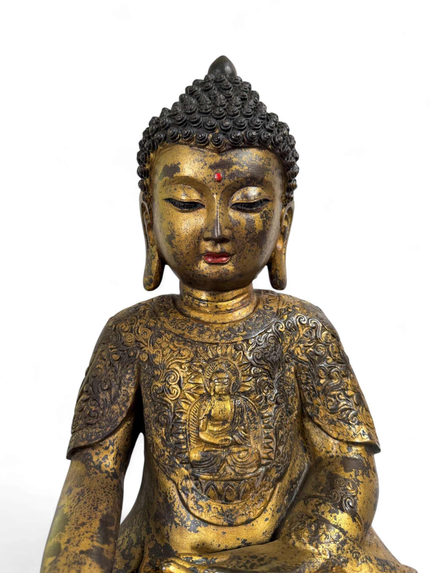 Bronze-Buddha Figur 40  cm – Vitarka Mudra – Tibet China