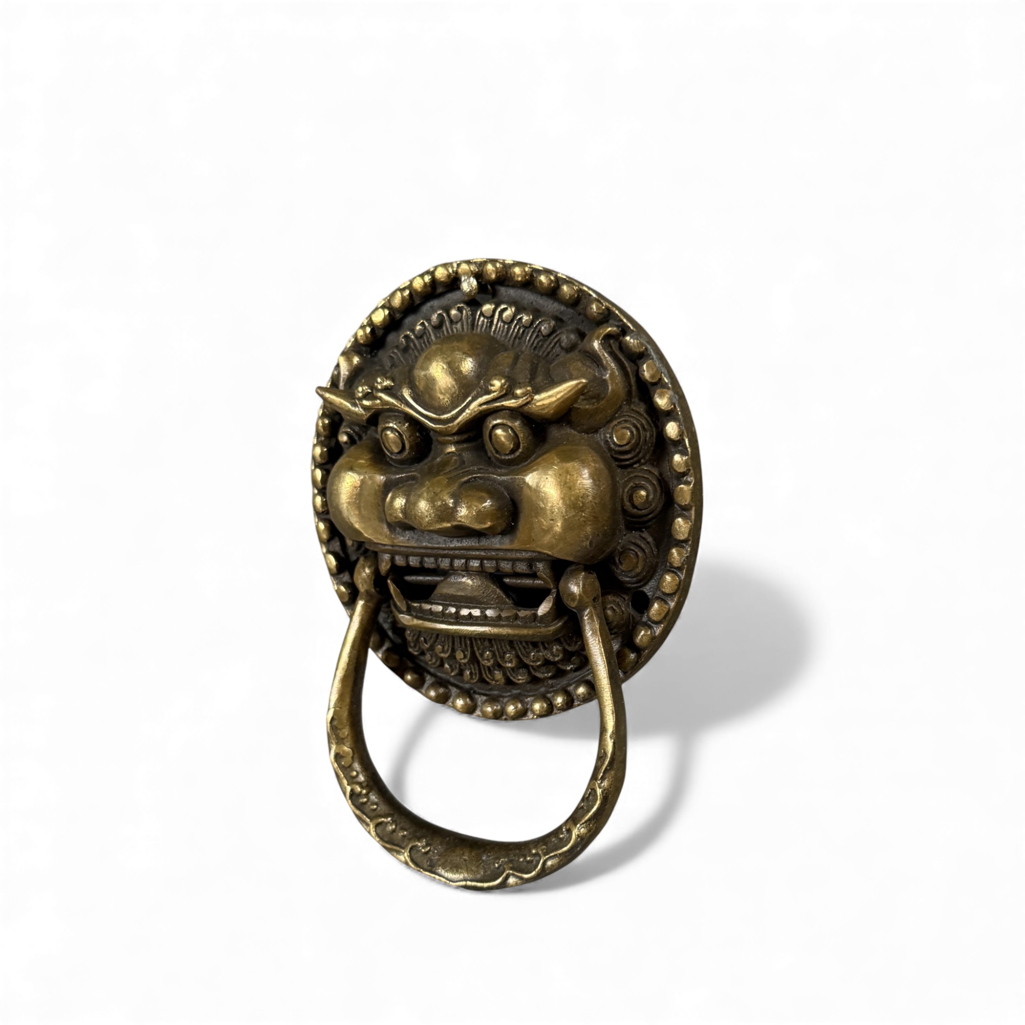 Türklopfer aus Bronze - Tempelwächter Löwe aus China