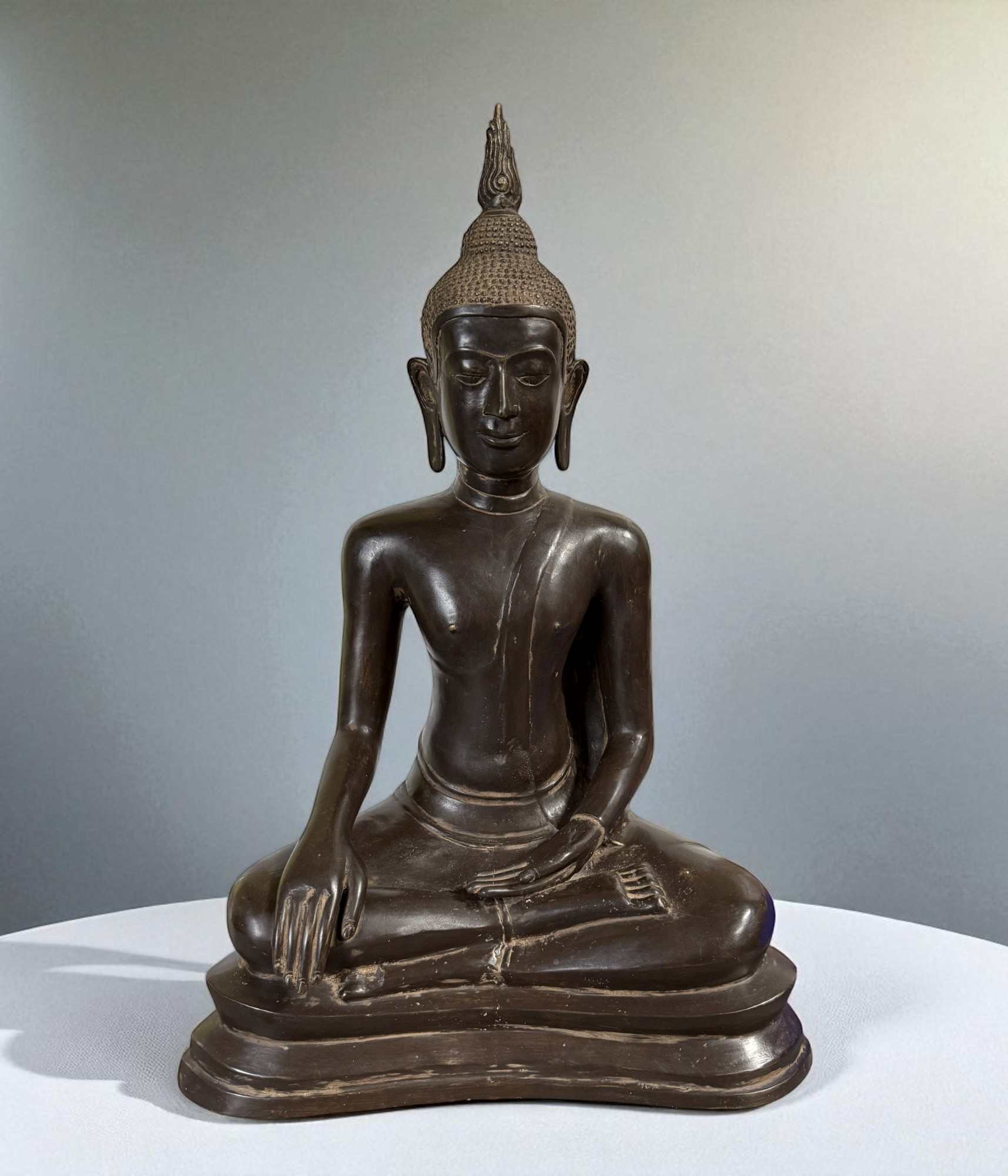 U-Thong Bronze Buddha Figur – Thailand 20. Jhdt.