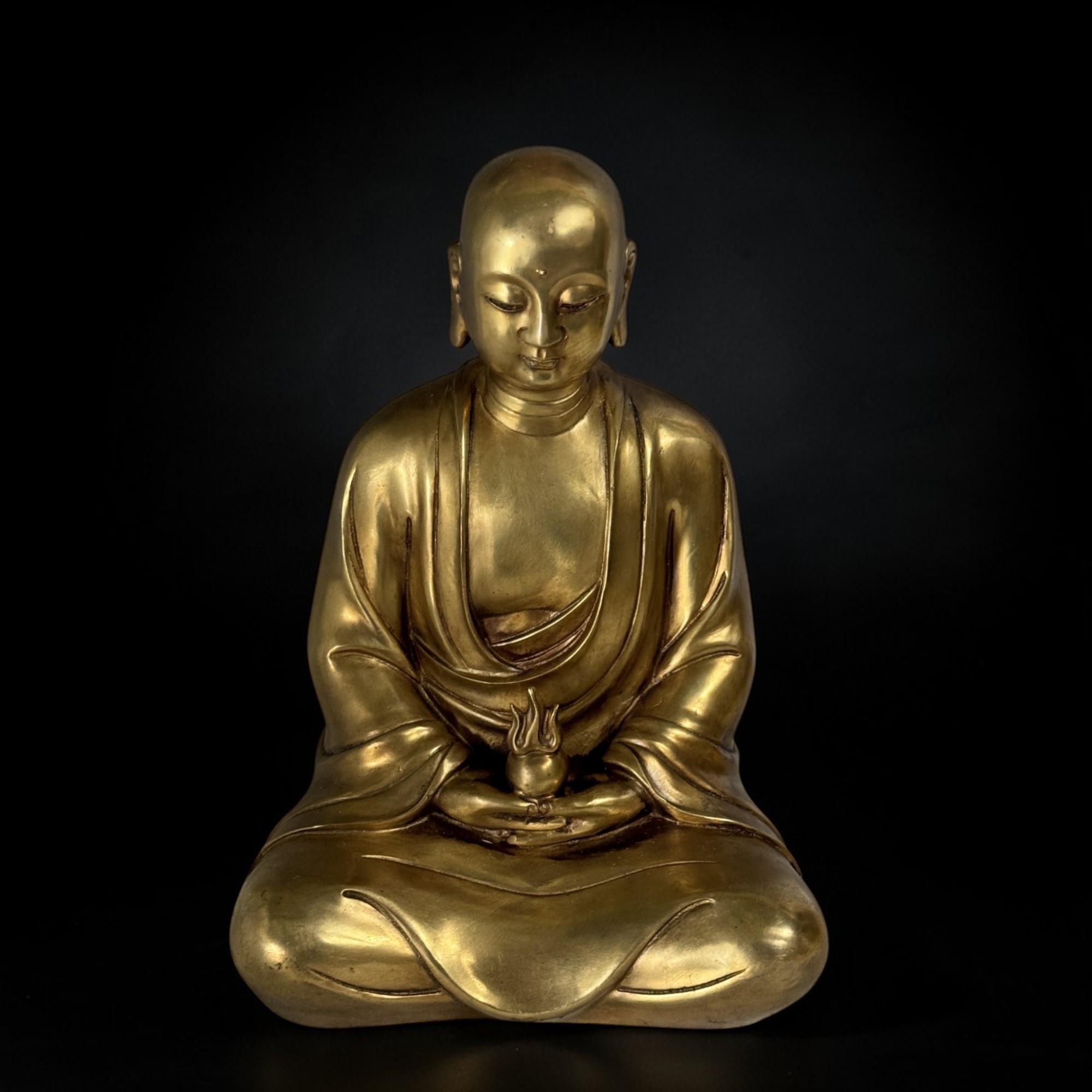 Massive Bronze Statue Jizo Bosatsu 29cm – Kshitigarbha Bodhisattva 4,5kg