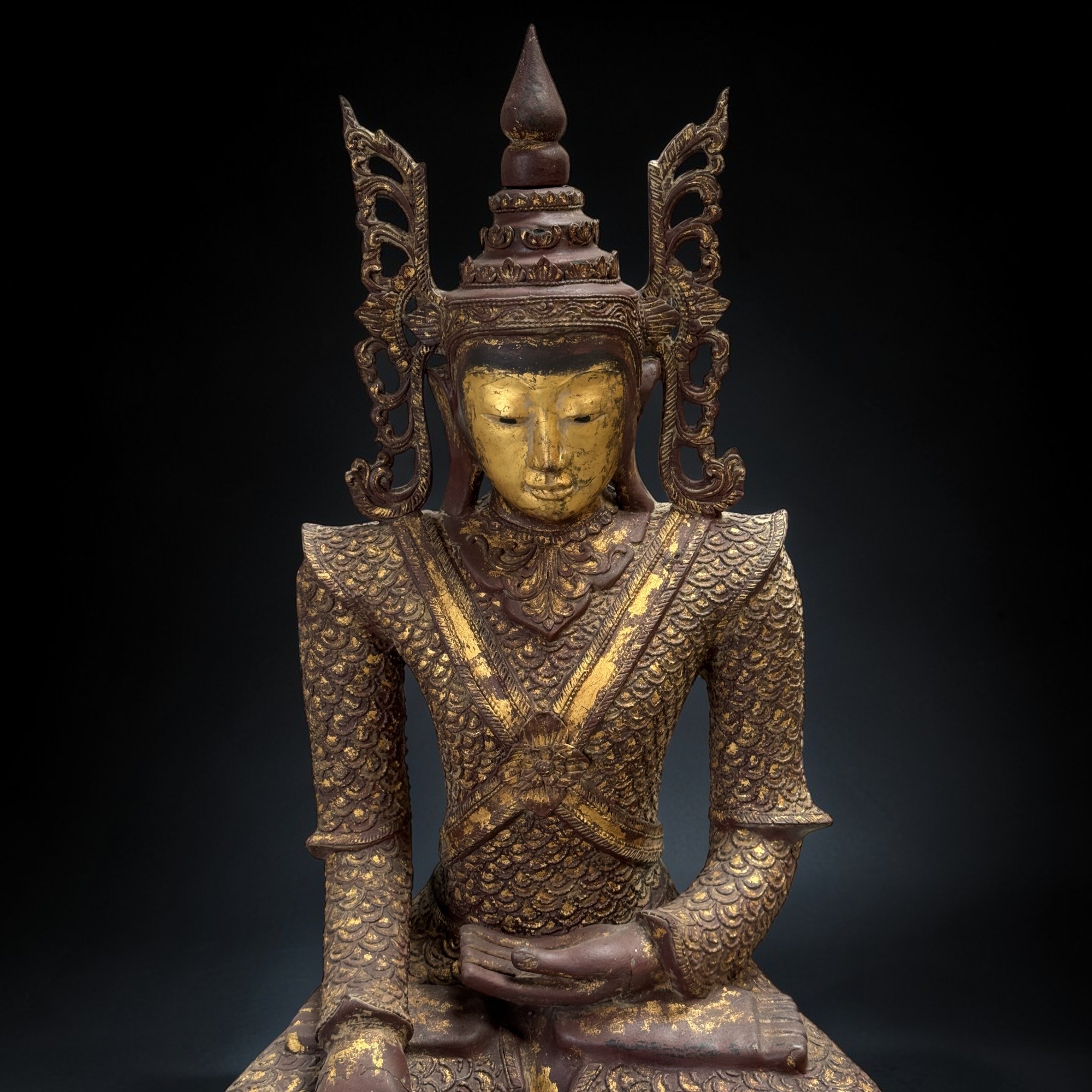 Burma Buddha Statue aus Lacquerware - 102 cm groß