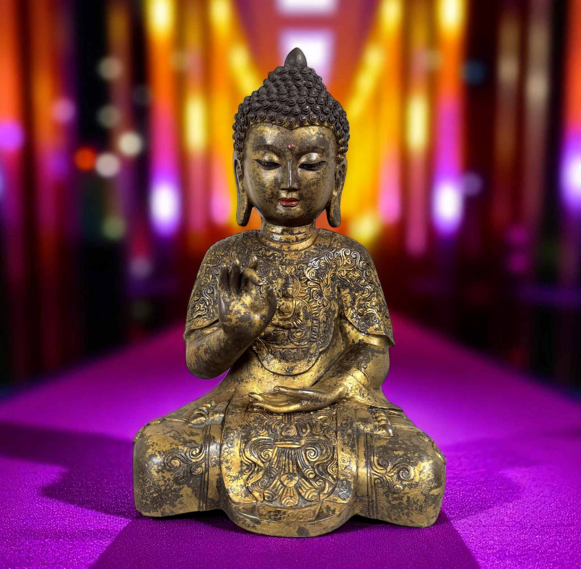 Buddha Figur Bronze Skulptur Karana Mudra Statue 41 cm groß