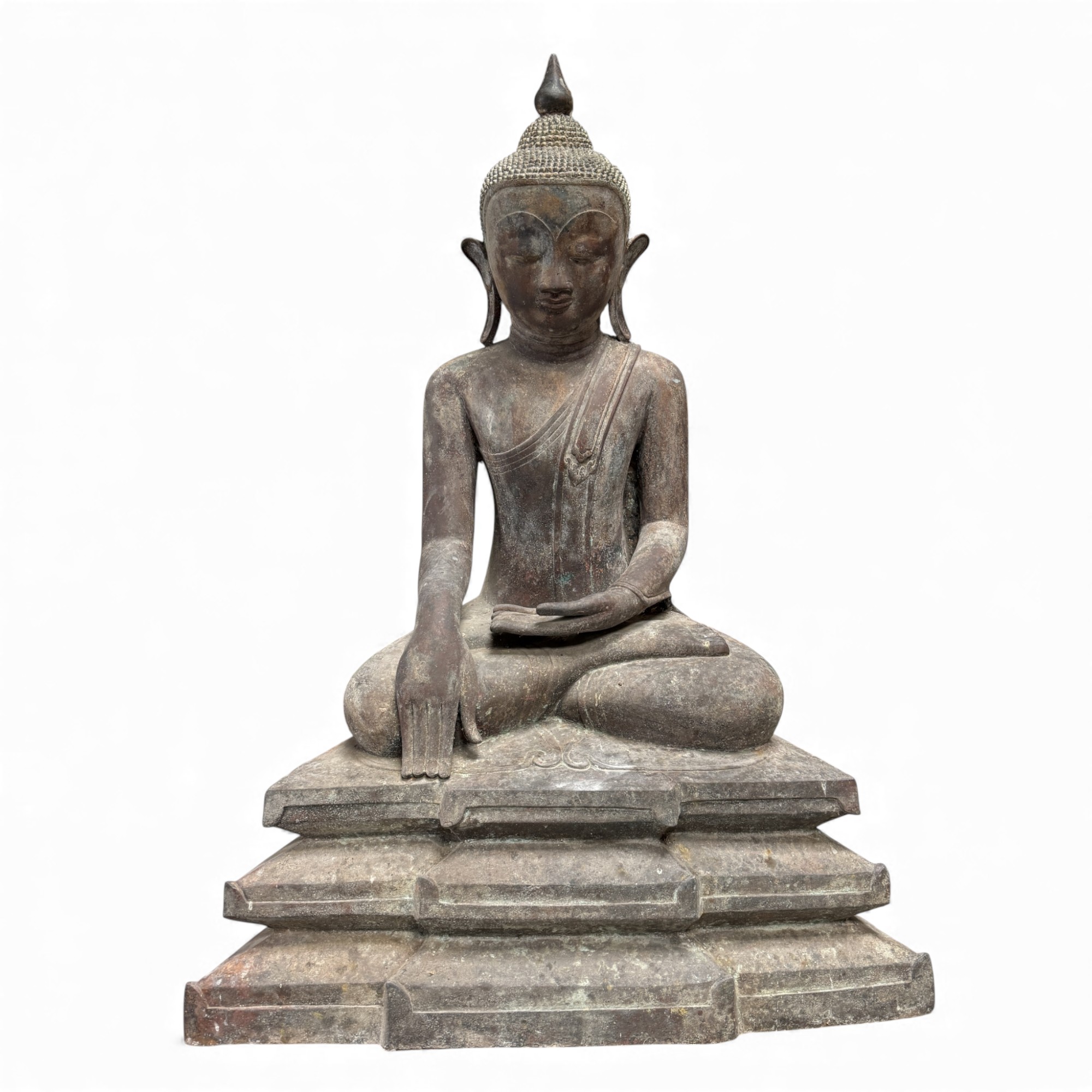 Große Burma Buddha Statue aus Bronze