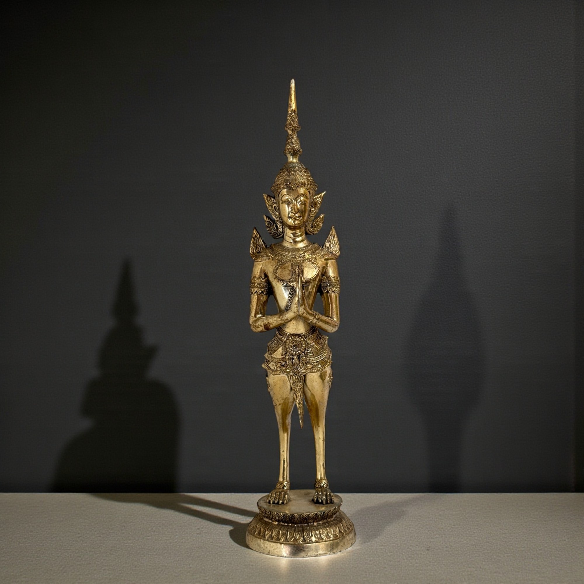 Kinnari Figur Bronze Messing Thailand asiatisches Sammlerstück 39,5 cm
