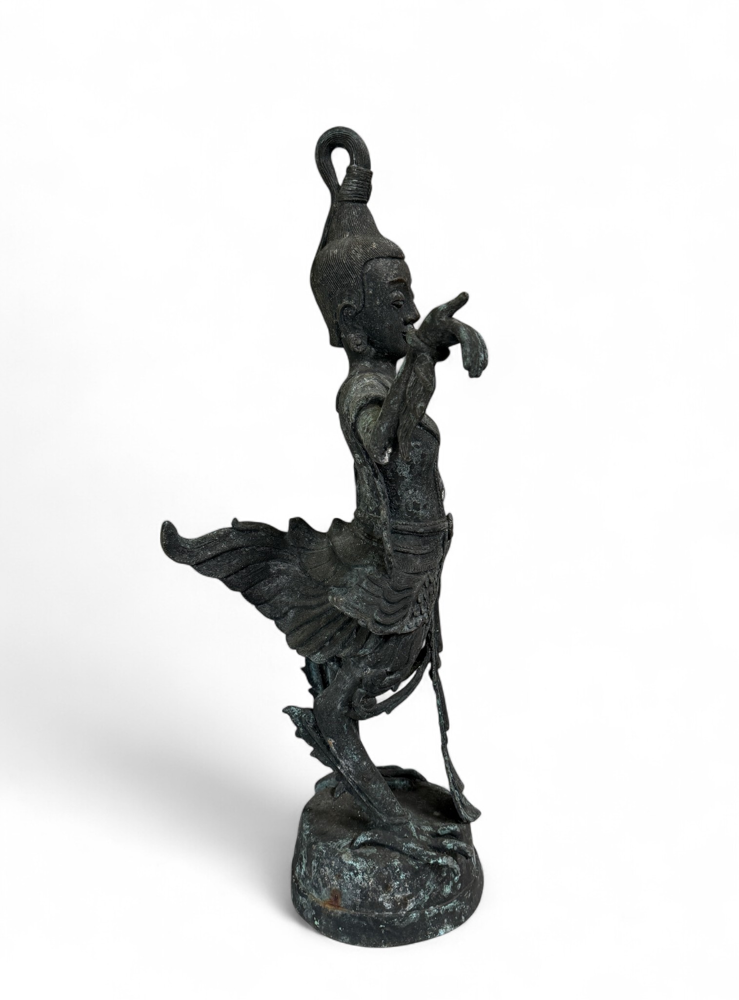 Kinnari Bronze Skulptur Burma Figur 74 cm groß