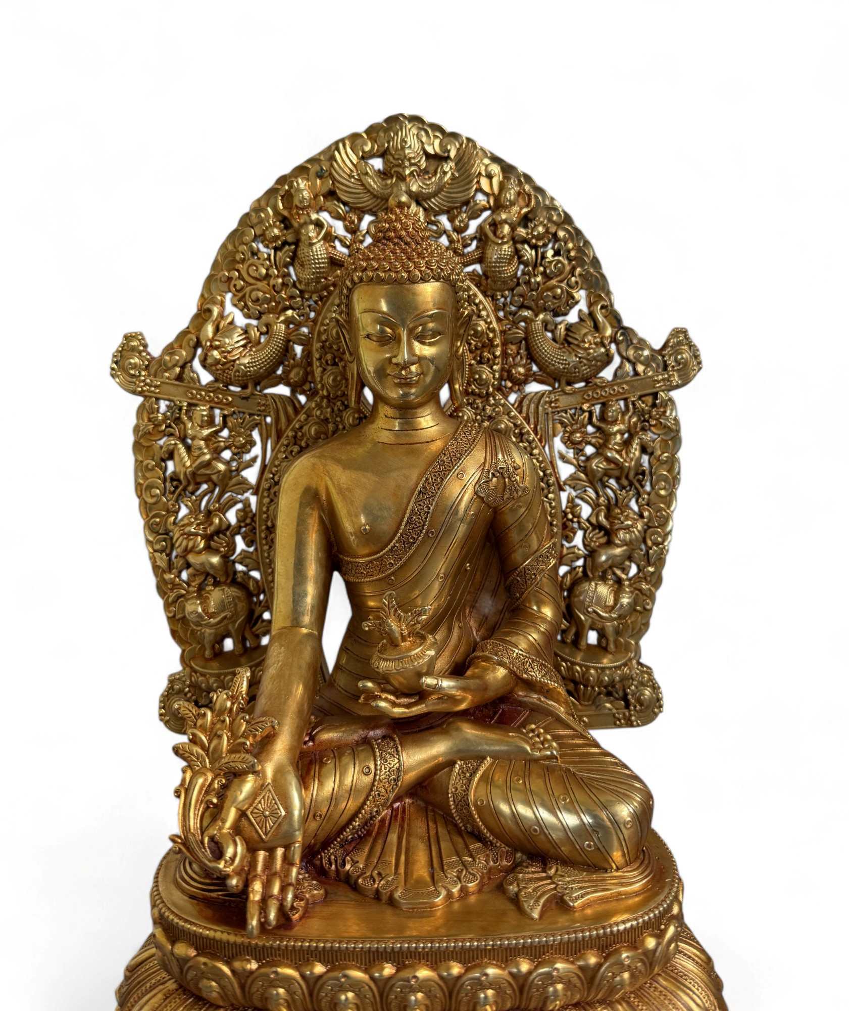 Medizin Buddha Figur Bronze Tibet China - 35 cm groß