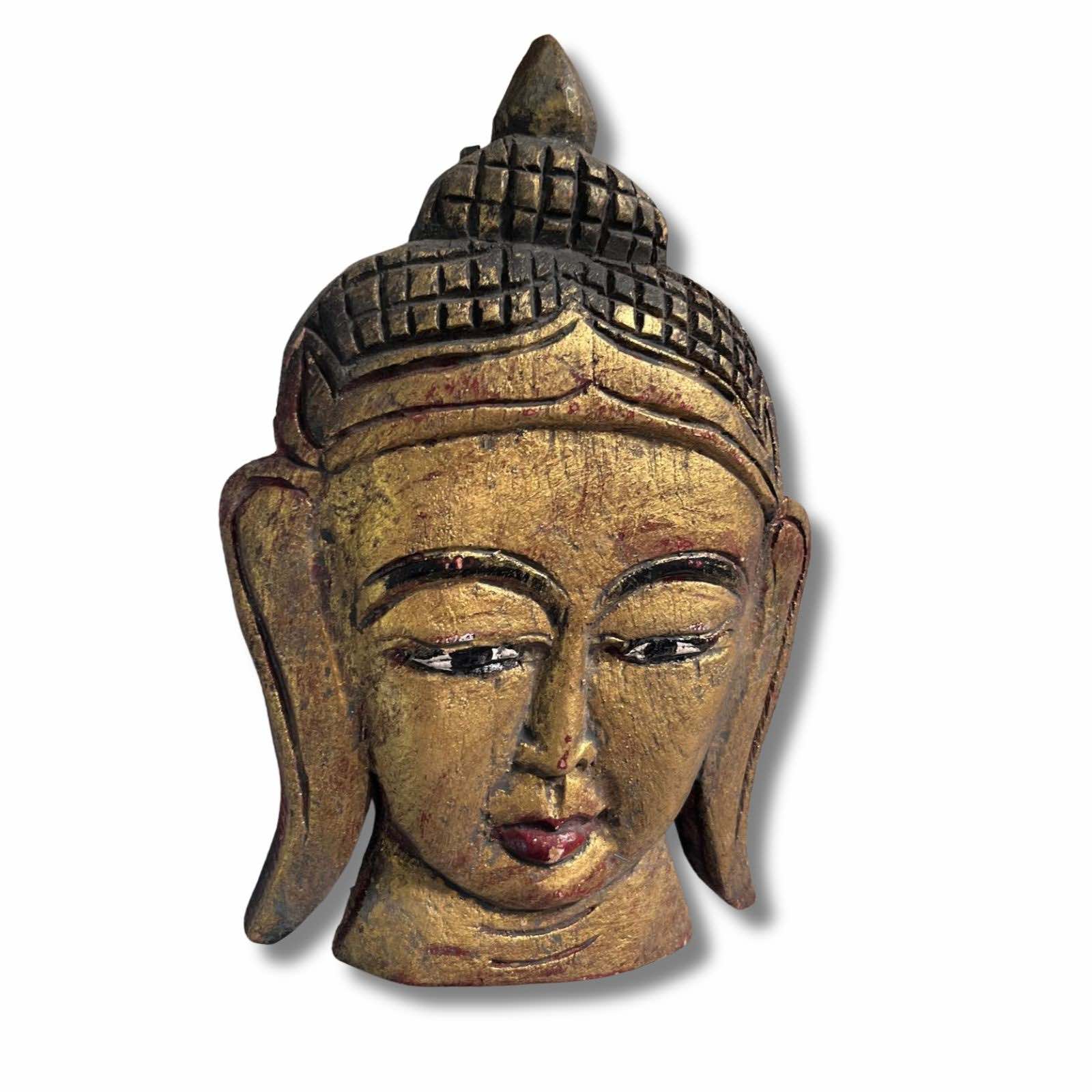 Buddha Kopf Maske Holz Skulptur Thailand
