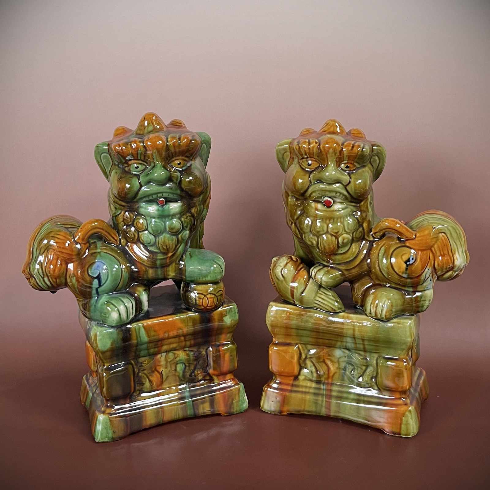 Asiatische Wächterlöwen Keramik Porzellan China