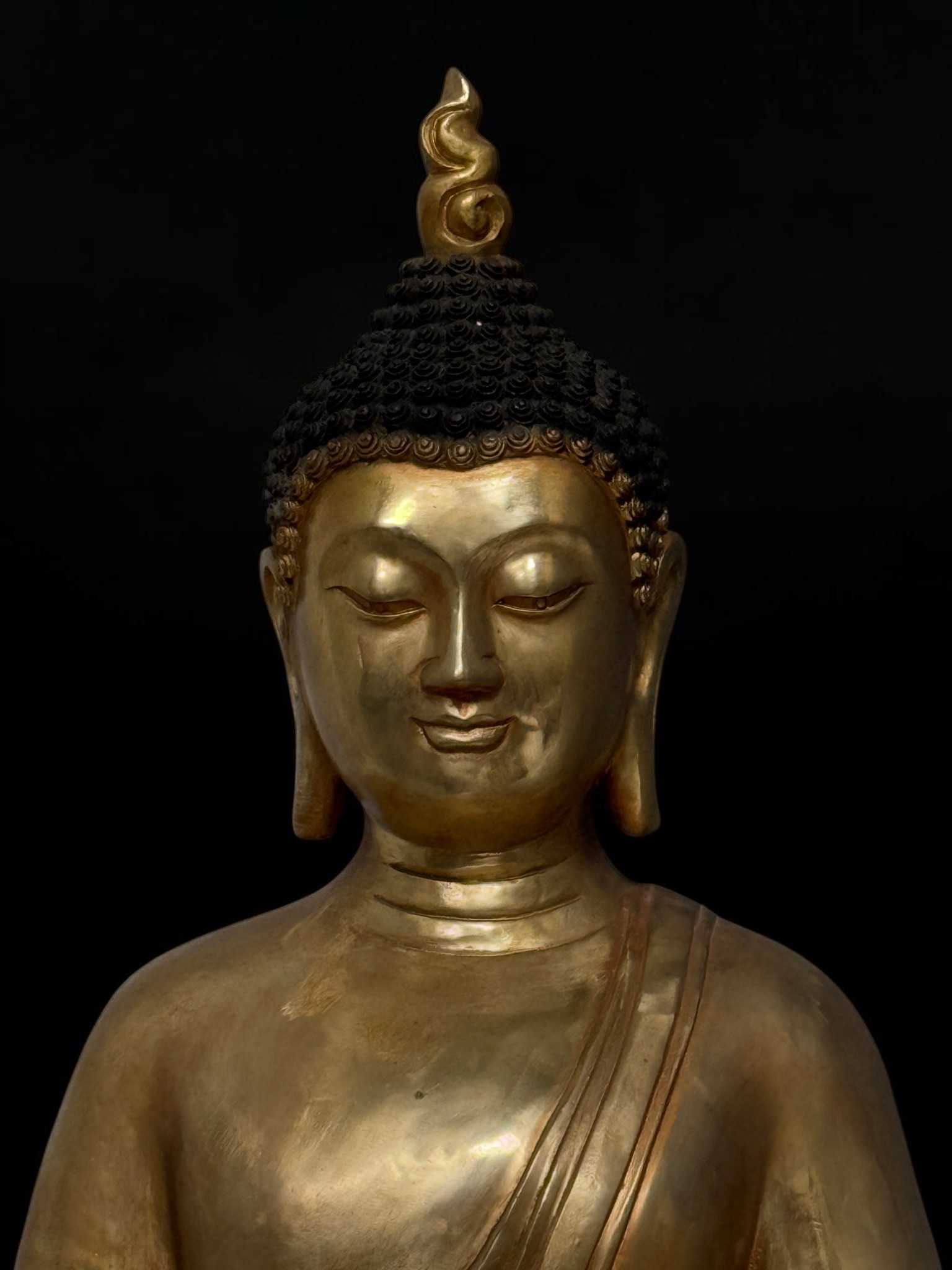 Große Bronze Buddha Statue mit Vitarka Mudra Tibet-China 60 cm