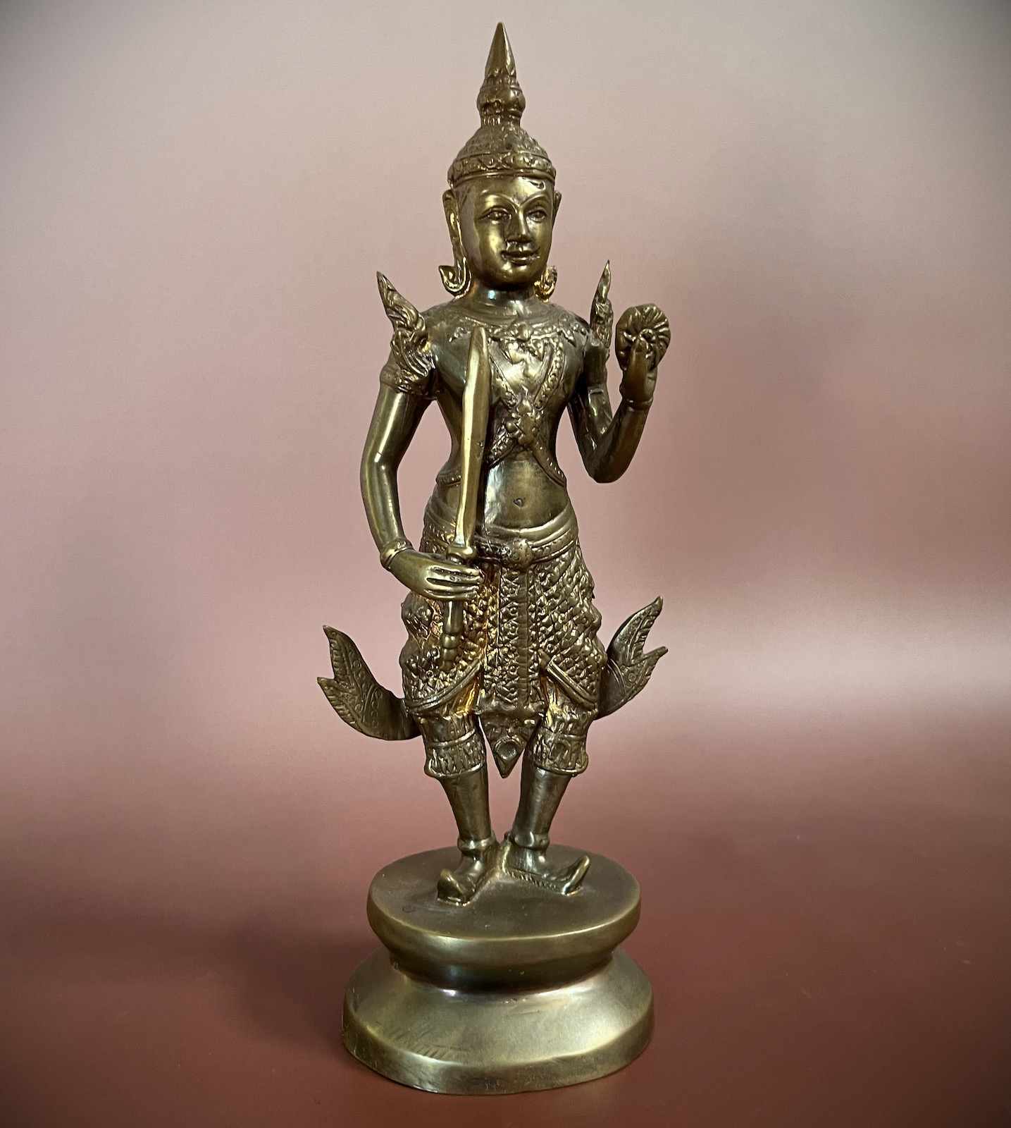 Tempelwächter Thailand Teppanom Messing Figur