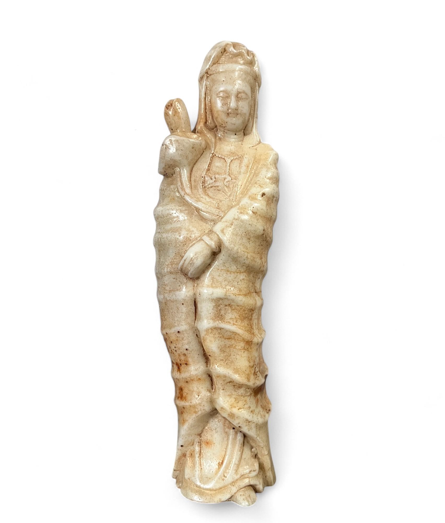 Kwanyin Buddha Figur Hetian Jade China 20cm groß