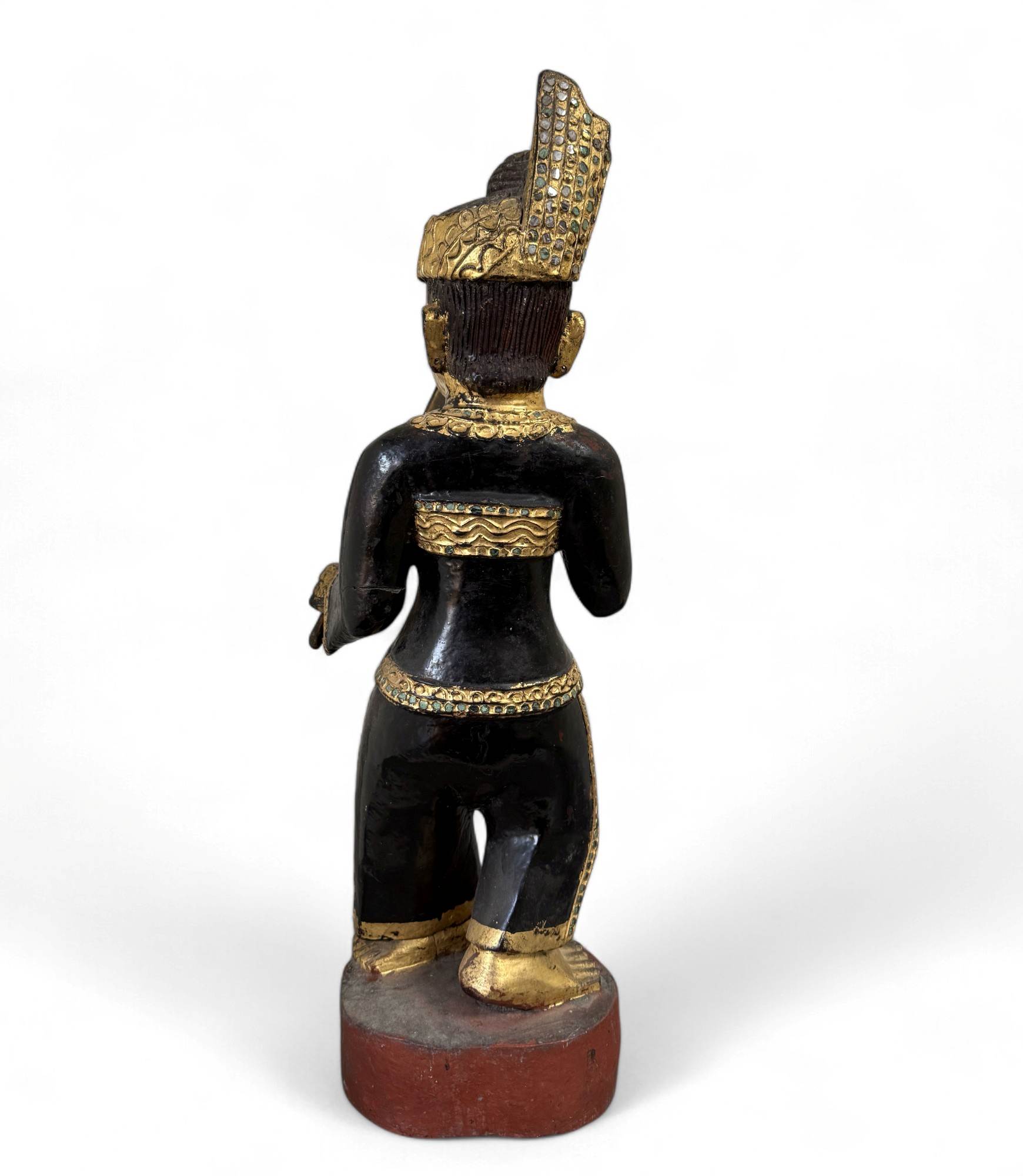 Alte Nat Skulptur aus Birma mit Teilvergoldung - 66 cm groß